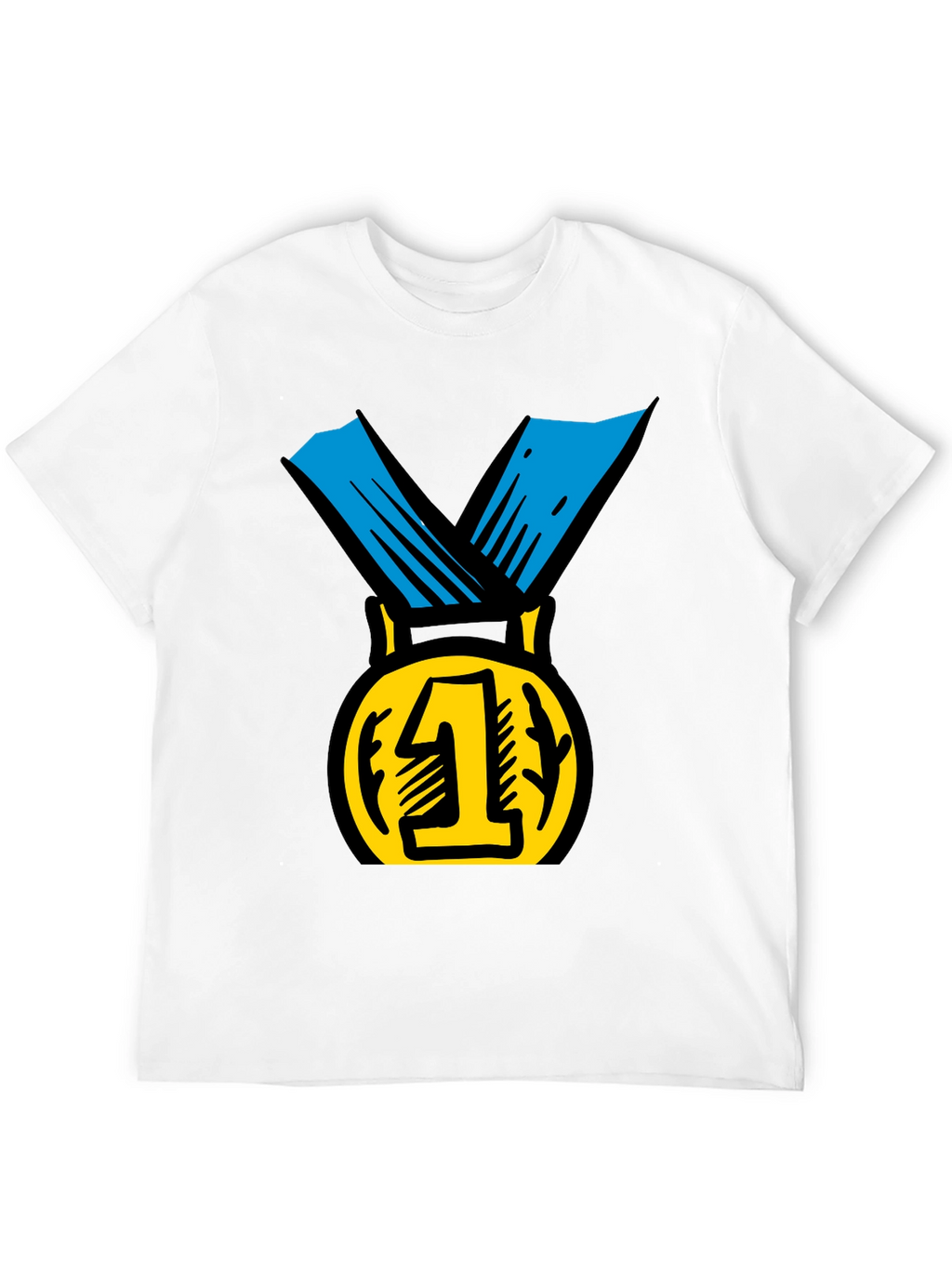 Champion Black T-Shirt with Gold #1 Medal
