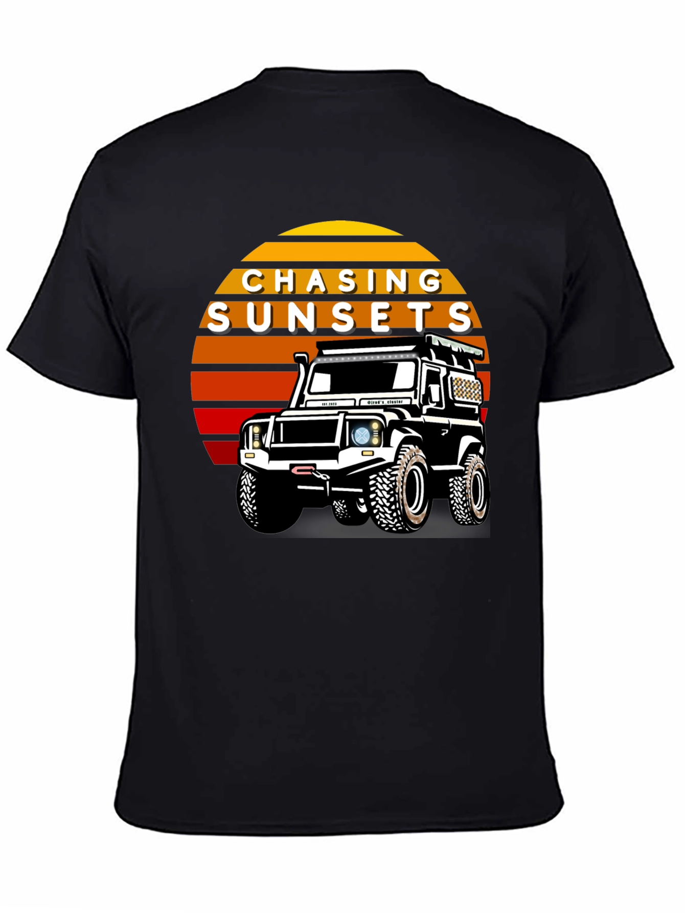 Chasing Sunsets Black Graphic T-Shirt