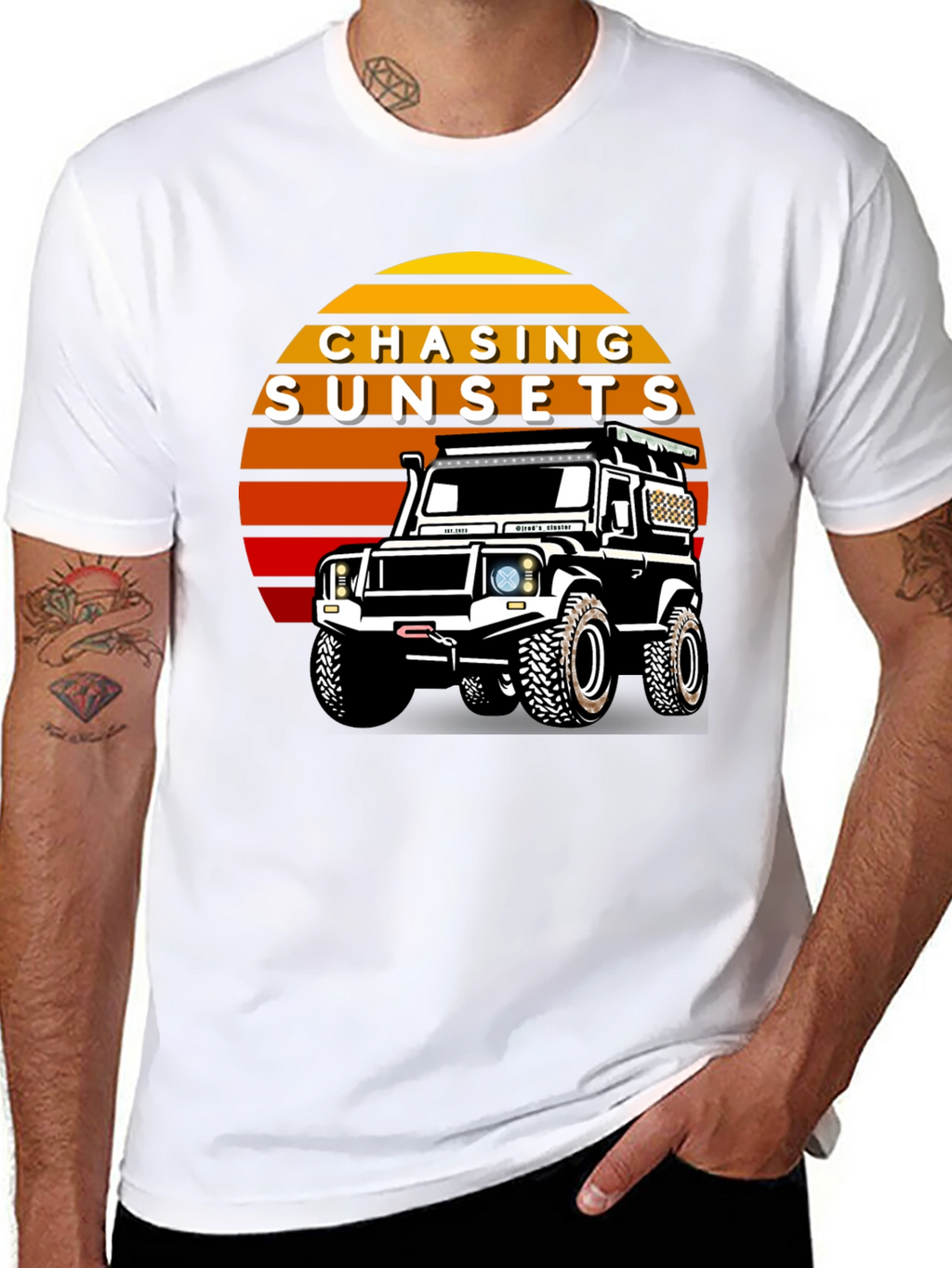 Chasing Sunsets Black Graphic T-Shirt