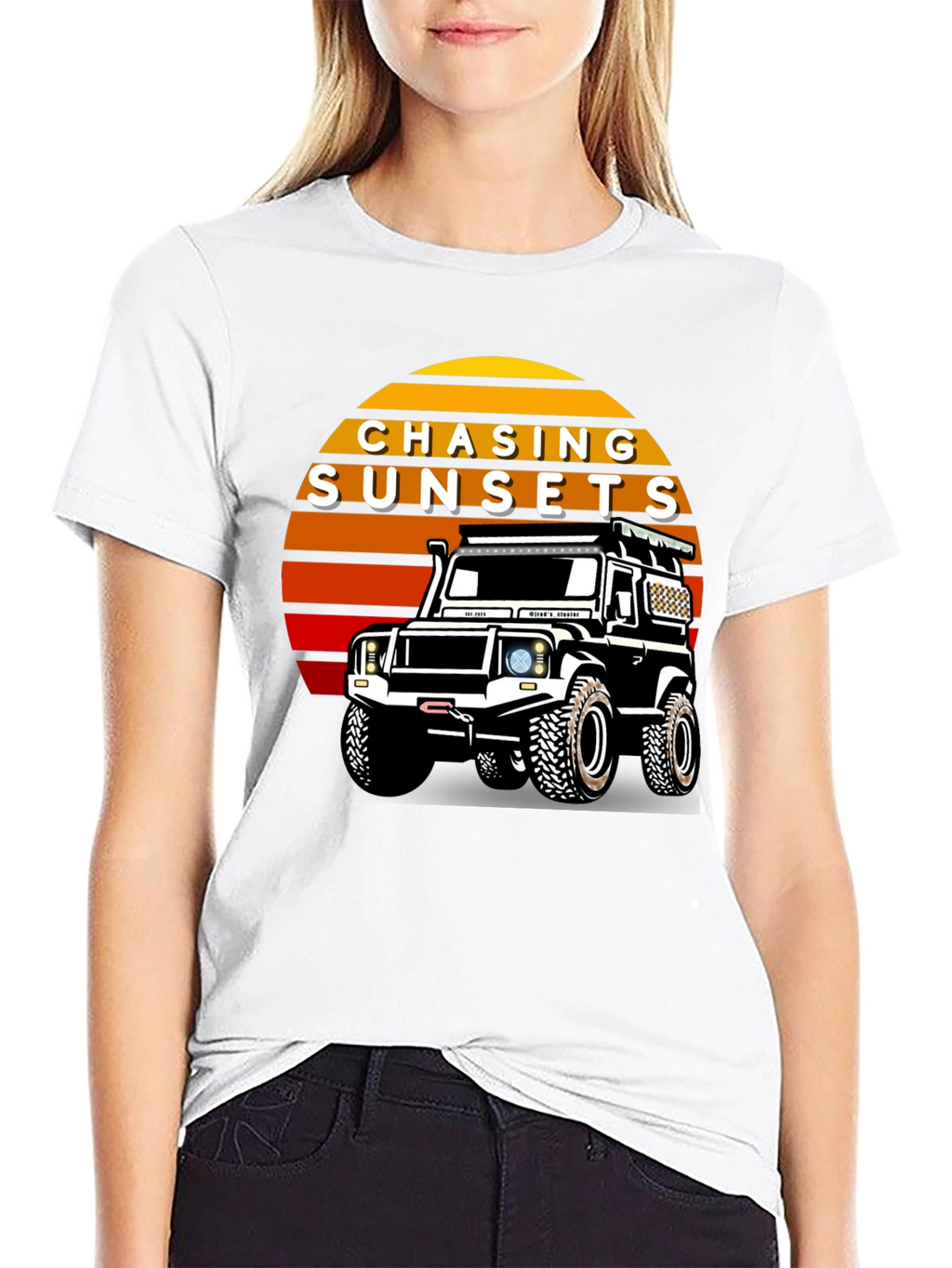 Chasing Sunsets Black Graphic T-Shirt