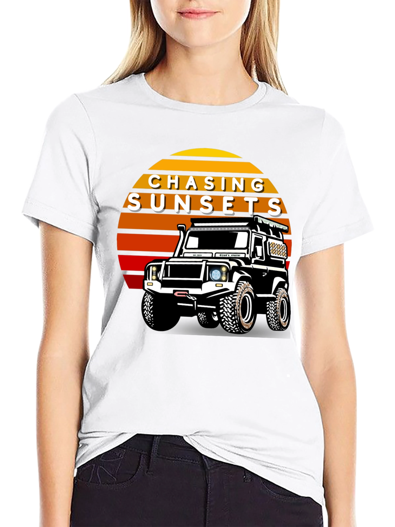 Chasing Sunsets Black Graphic T-Shirt