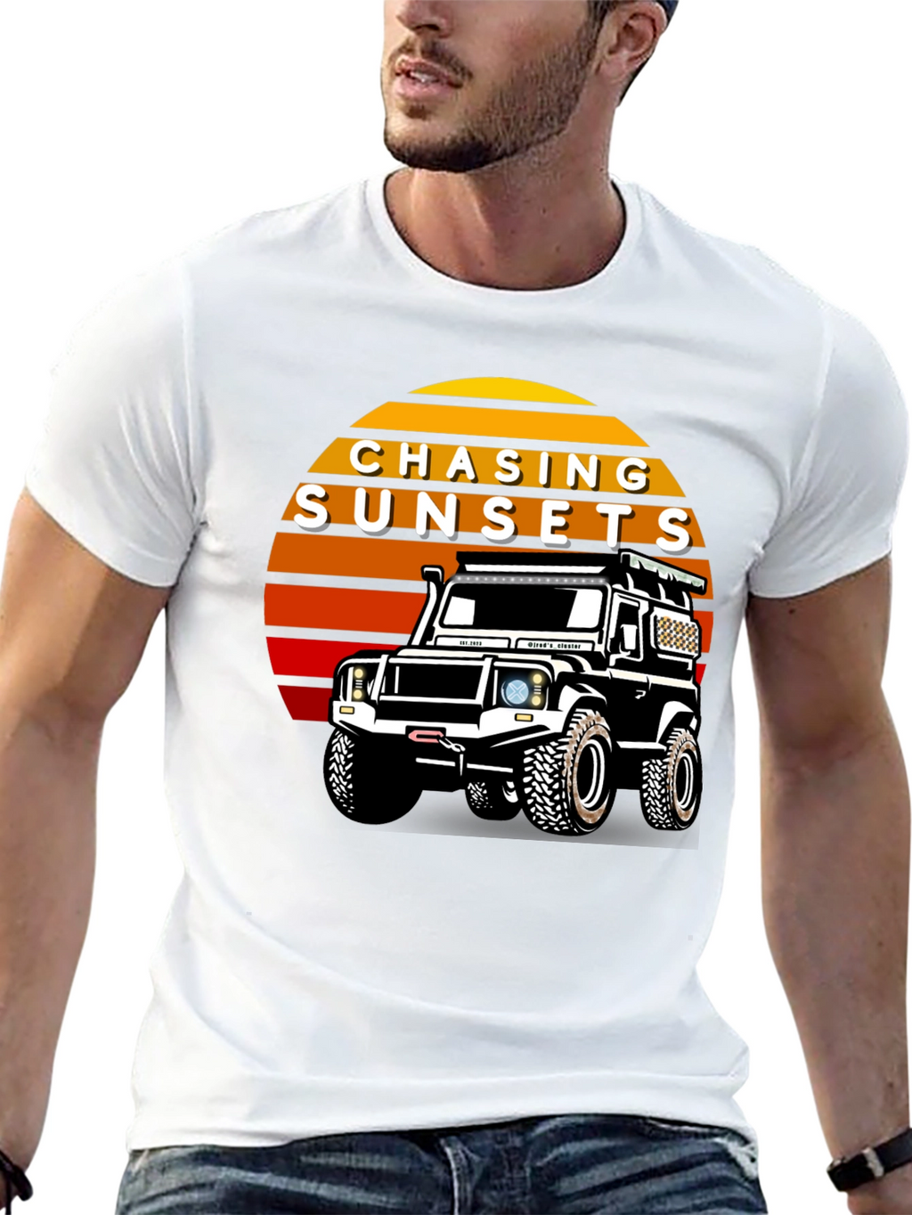 Chasing Sunsets Black Graphic T-Shirt