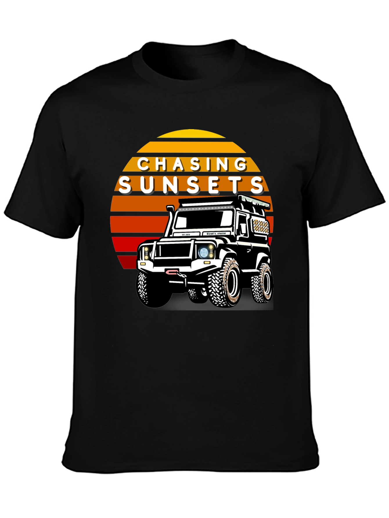 Chasing Sunsets Black Graphic T-Shirt