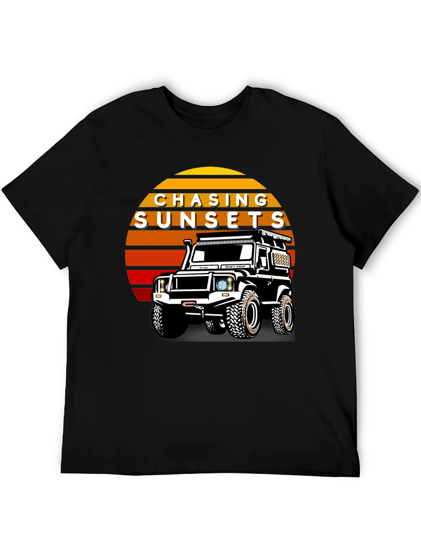 Chasing Sunsets Black Graphic T-Shirt