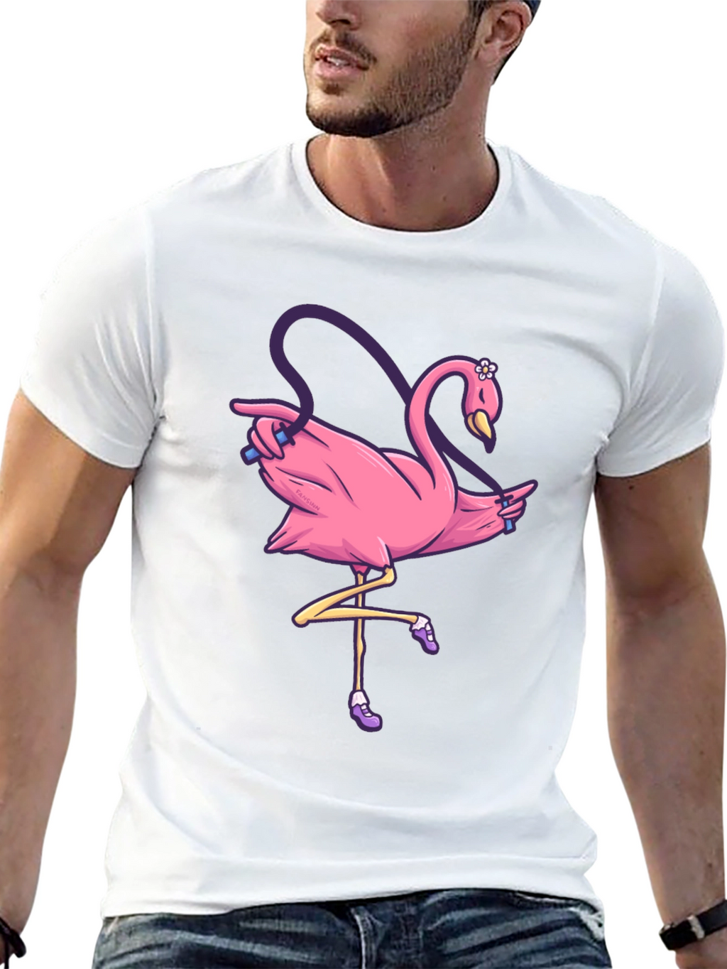 Pink Flamingo Jump Rope T-Shirt
