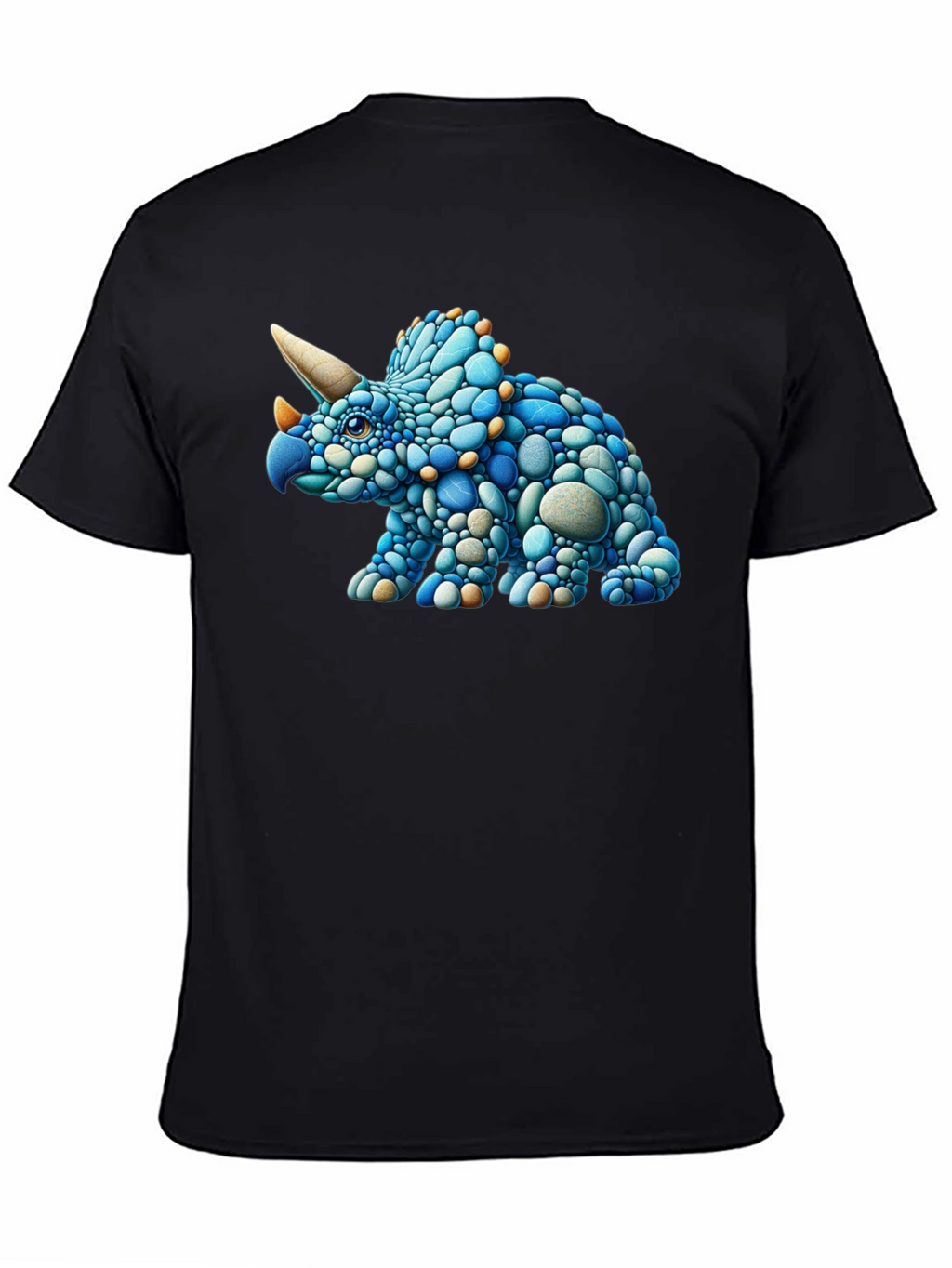 Cool Triceratops Pebble Art Graphic T-Shirt
