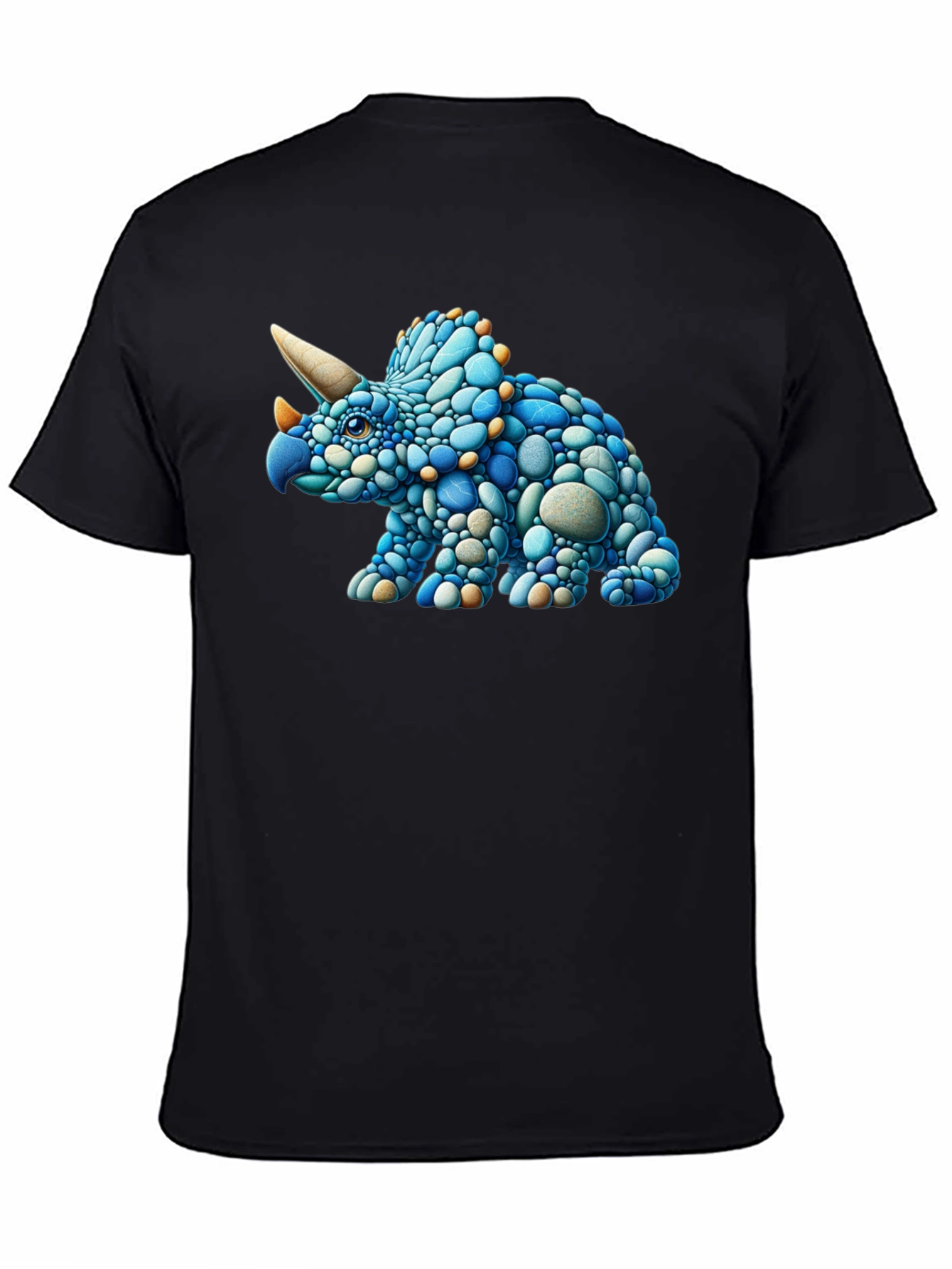 Cool Triceratops Pebble Art Graphic T-Shirt