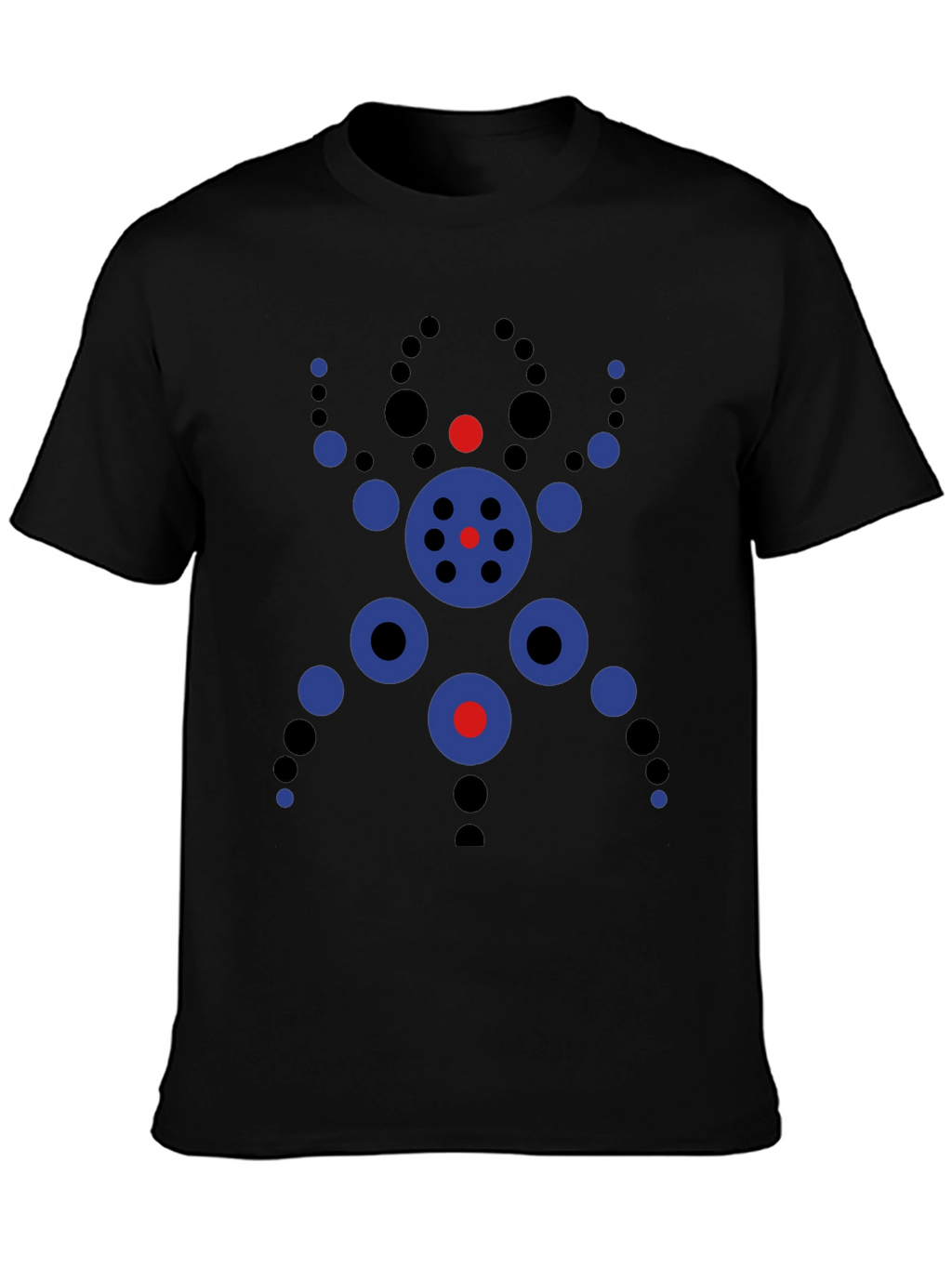 Abstract Geometric Circle Design Black T-Shirt