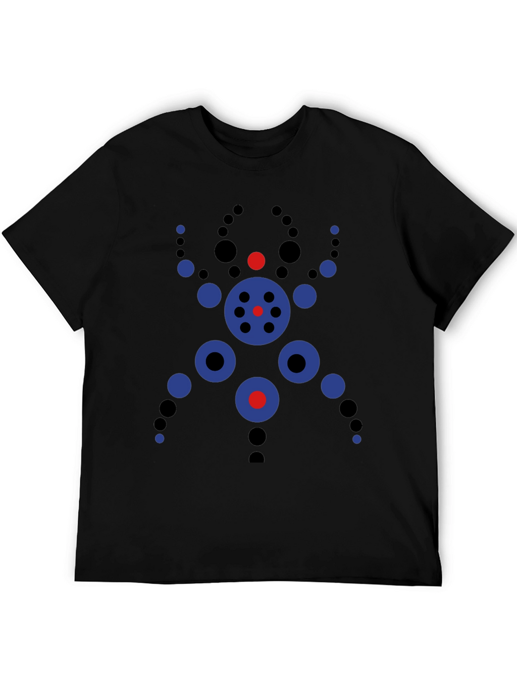 Abstract Geometric Circle Design Black T-Shirt
