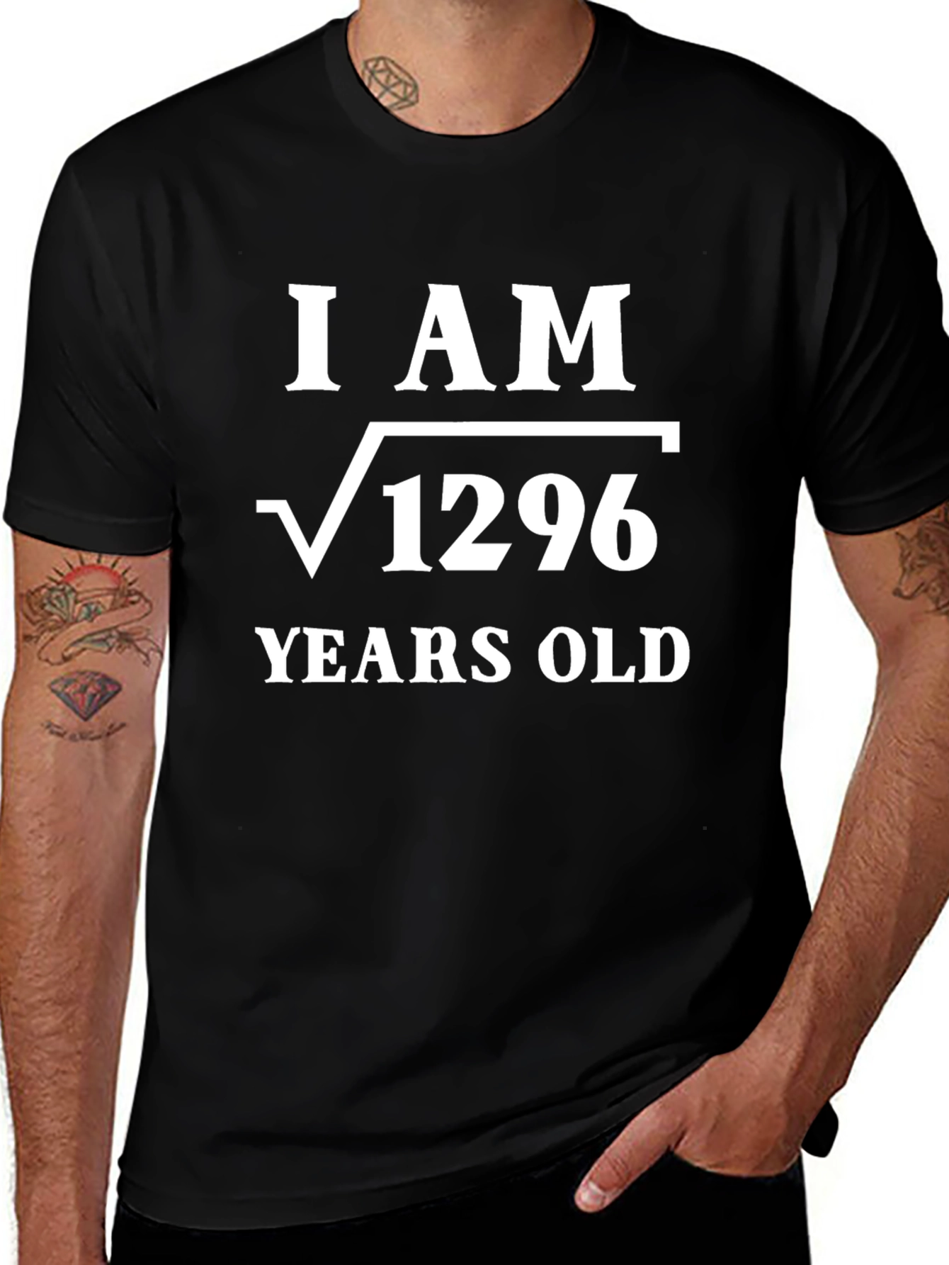 I AM Root 1296 Years Old Funny Math T-Shirt