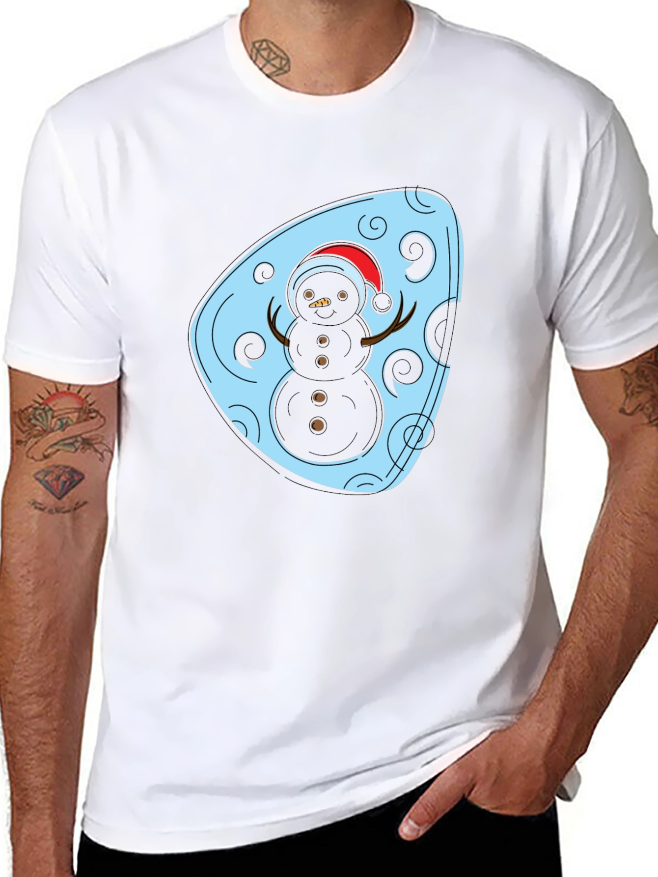 Festive Snowman Graphic Tee - Holiday Style