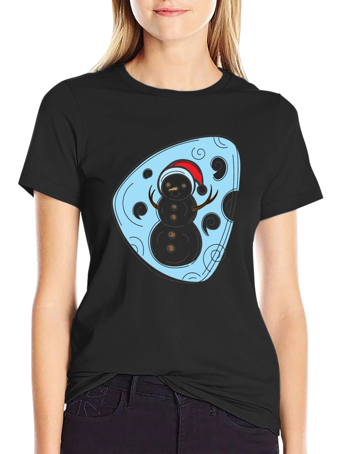Festive Snowman Graphic Tee - Holiday Style