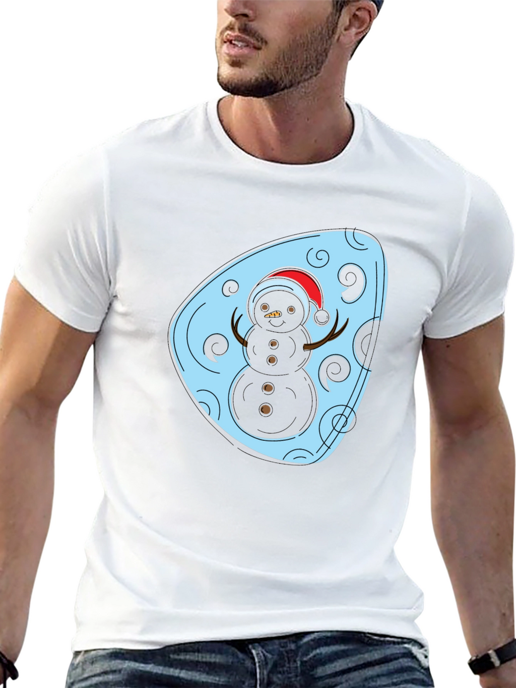 Festive Snowman Graphic Tee - Holiday Style