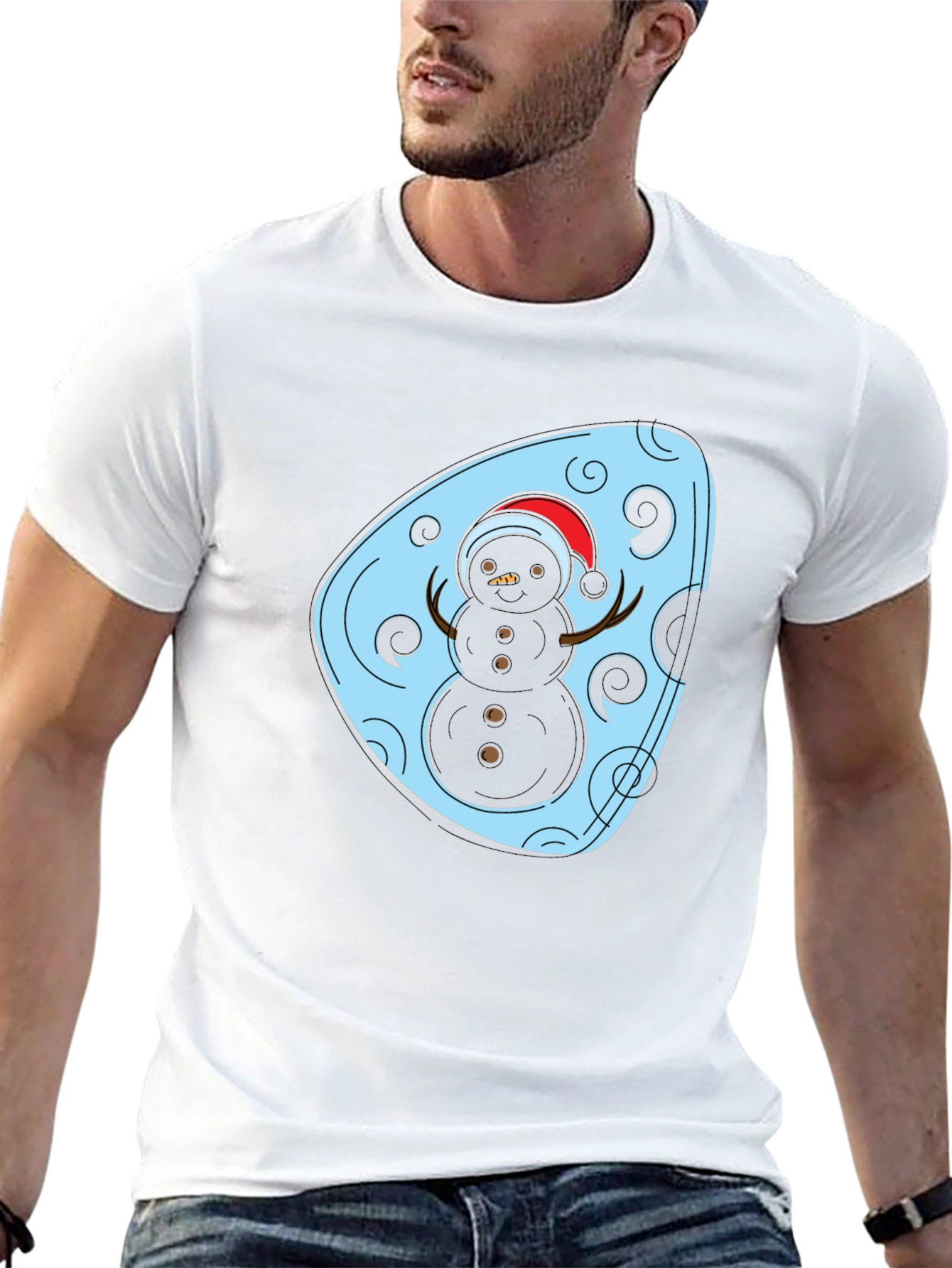 Festive Snowman Graphic Tee - Holiday Style