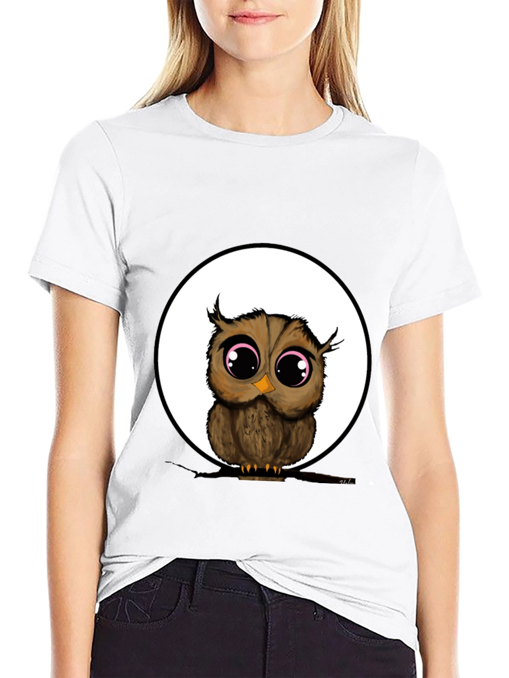 Owl Graphic Black T-Shirt