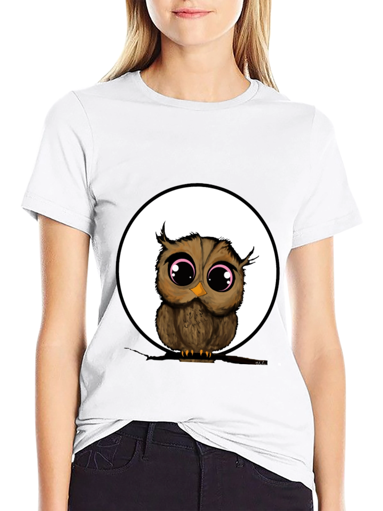 Owl Graphic Black T-Shirt