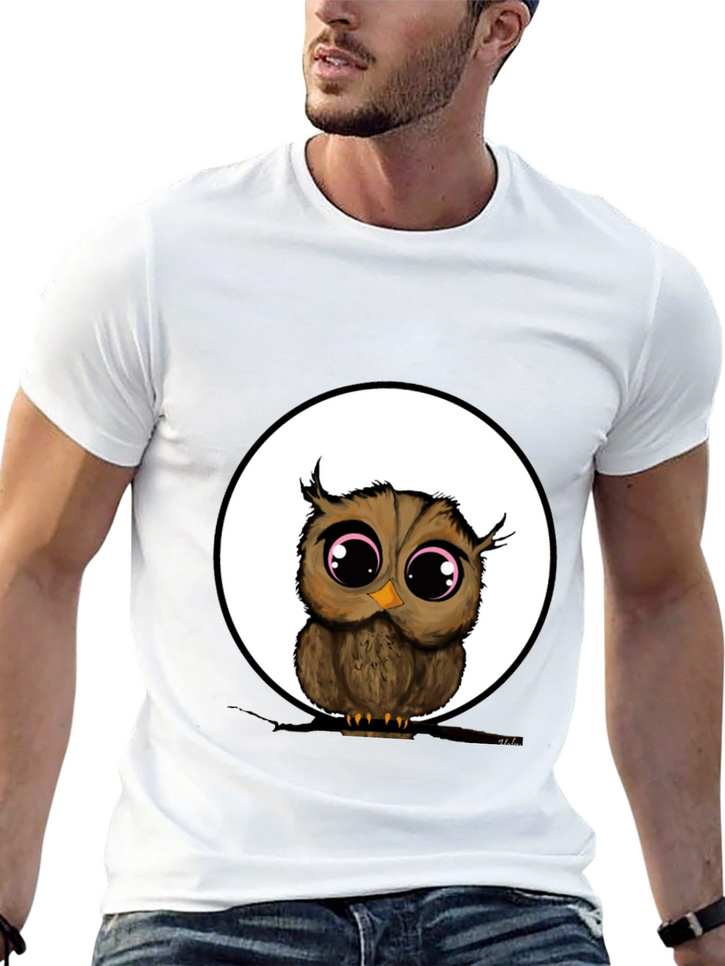 Owl Graphic Black T-Shirt