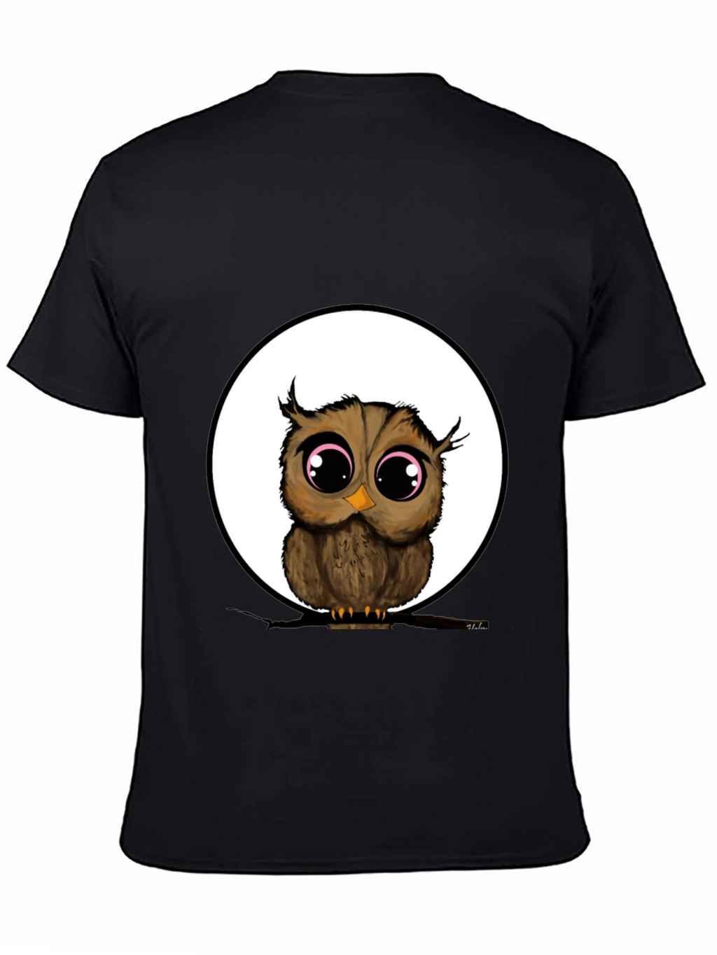Owl Graphic Black T-Shirt