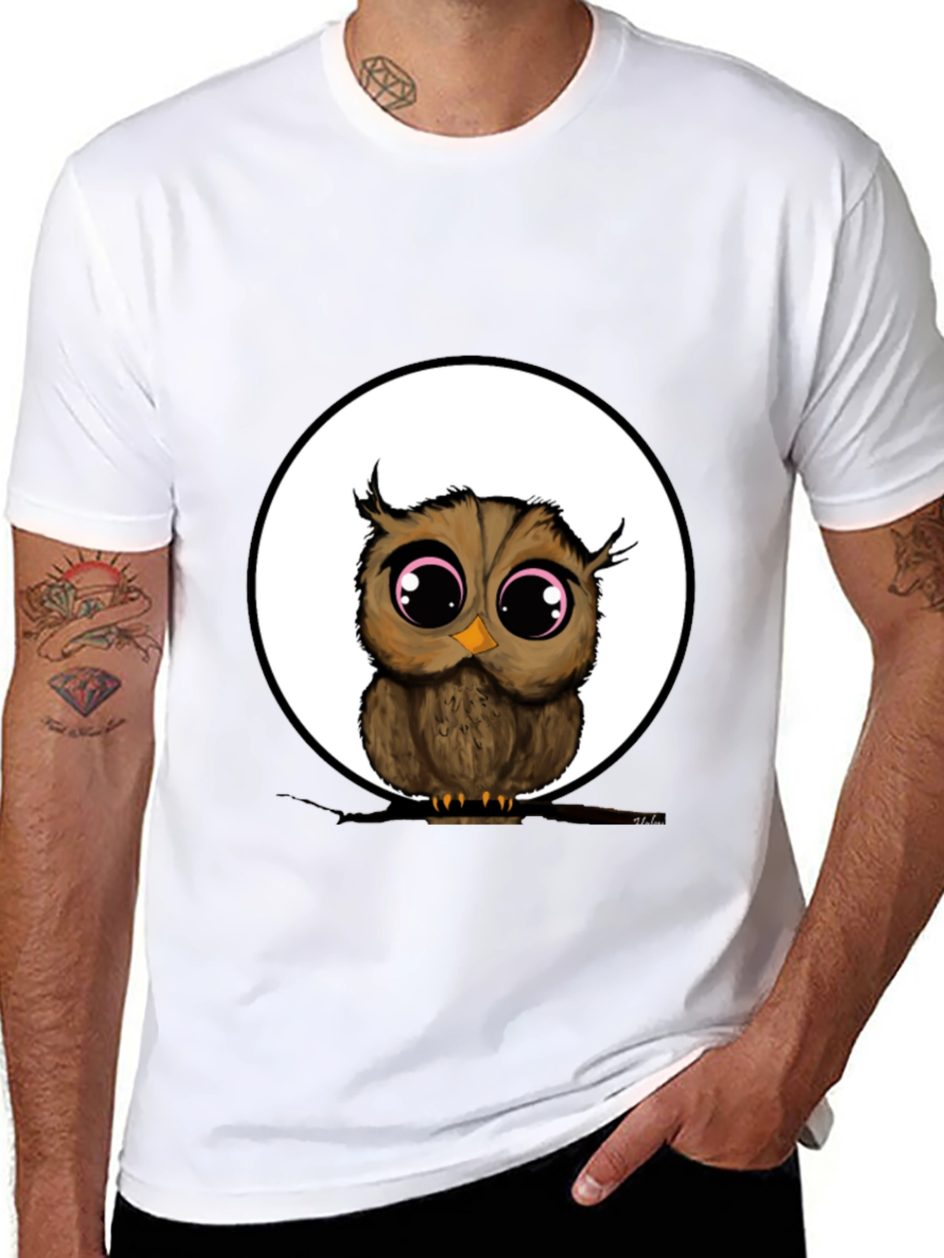 Owl Graphic Black T-Shirt