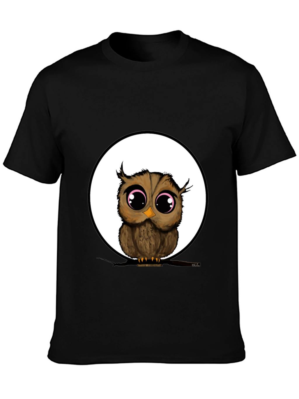 Owl Graphic Black T-Shirt