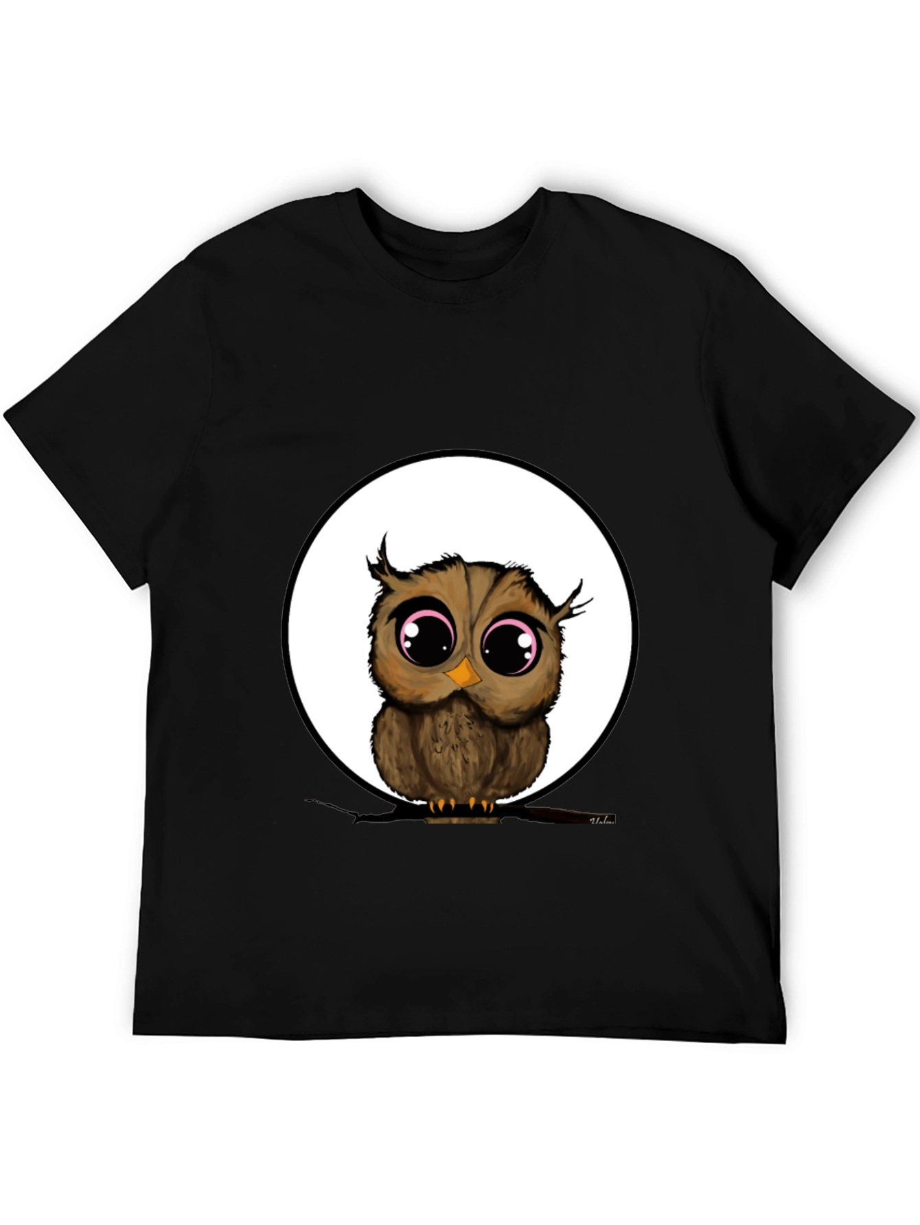 Owl Graphic Black T-Shirt