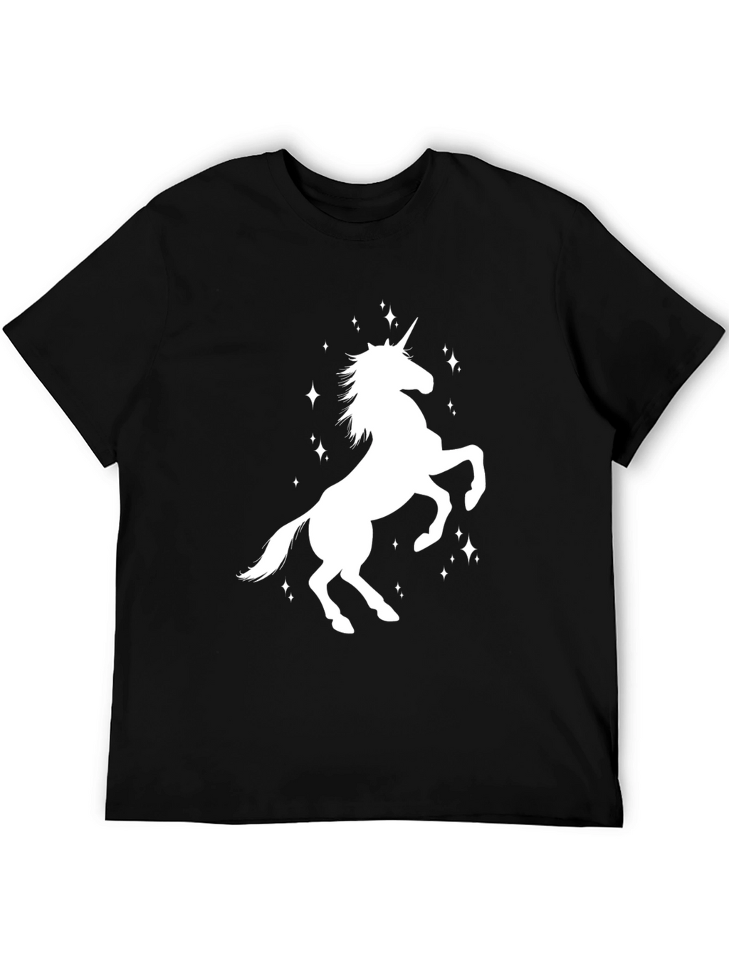 Unicorn Graphic Print Black T-Shirt