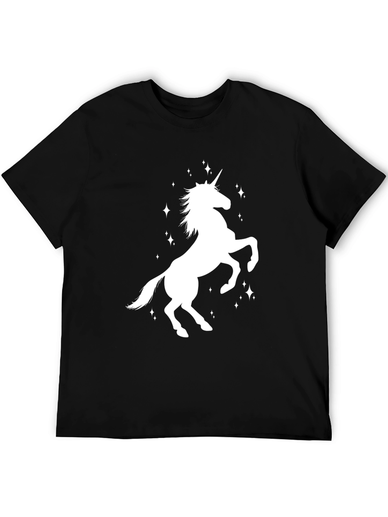 Unicorn Graphic Print Black T-Shirt