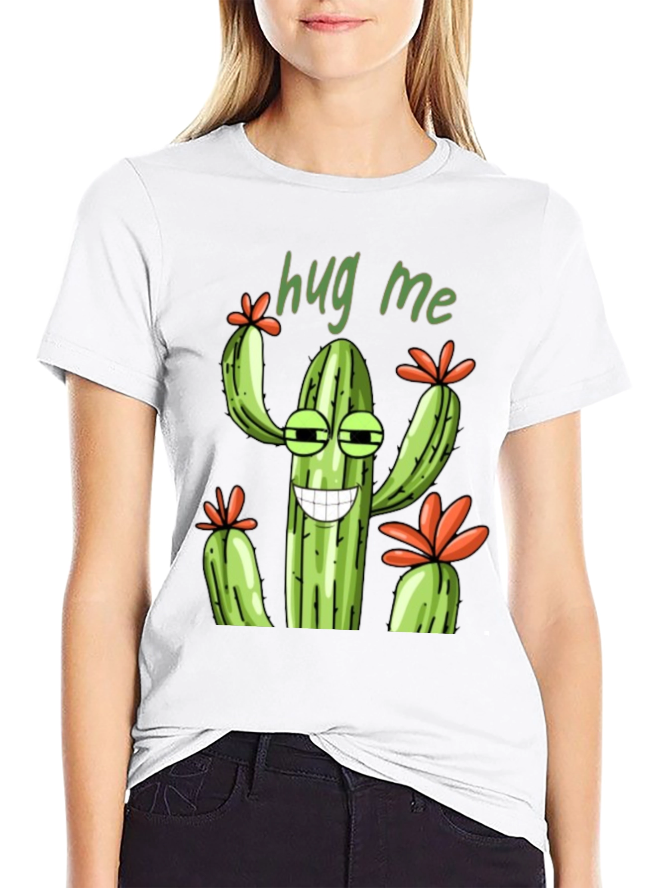 Hug Me Cactus Graphic T-Shirt - Unisex Tee
