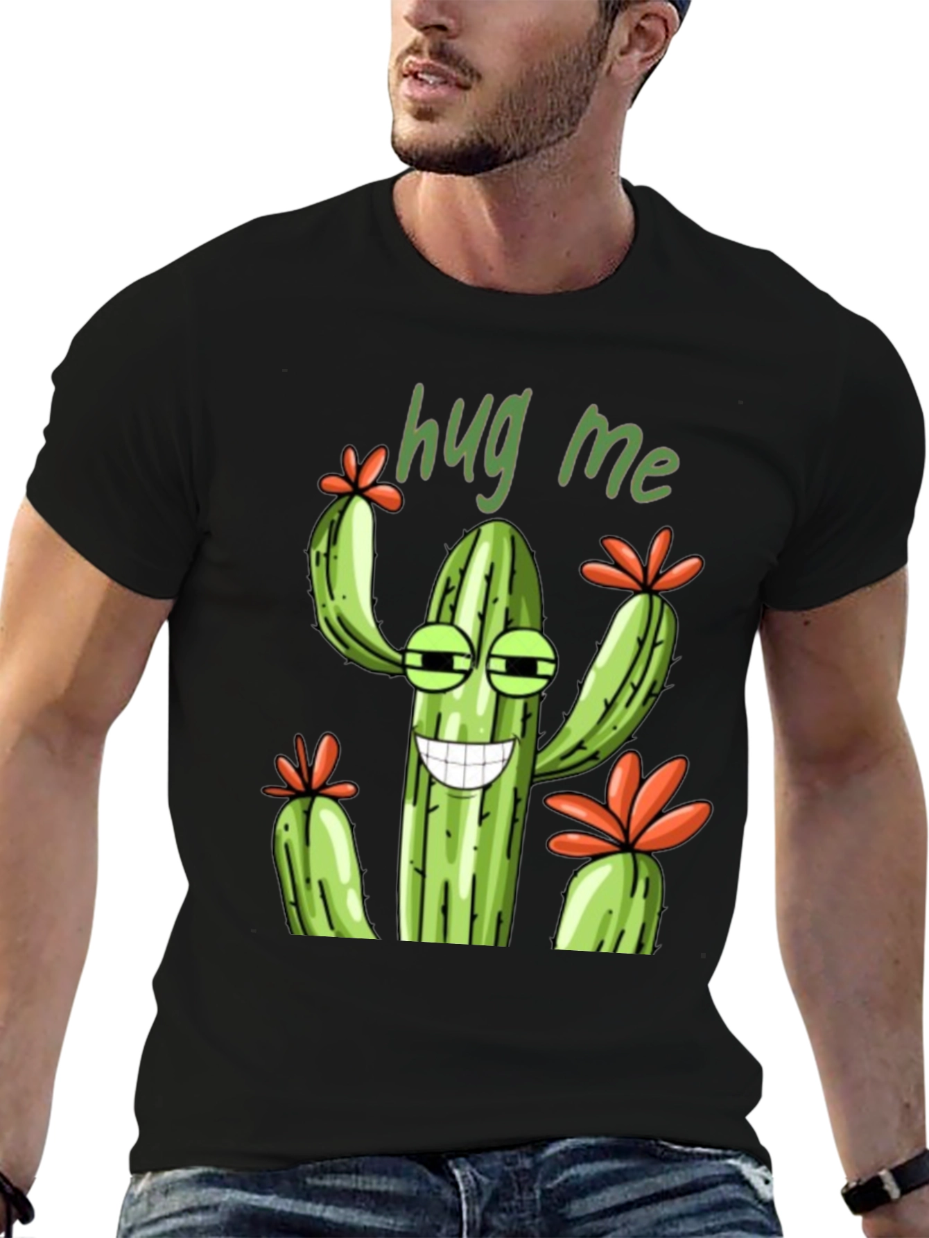 Hug Me Cactus Graphic T-Shirt - Unisex Tee