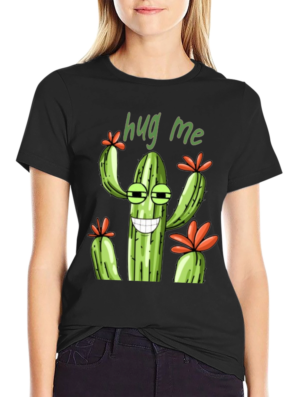 Hug Me Cactus Graphic T-Shirt - Unisex Tee