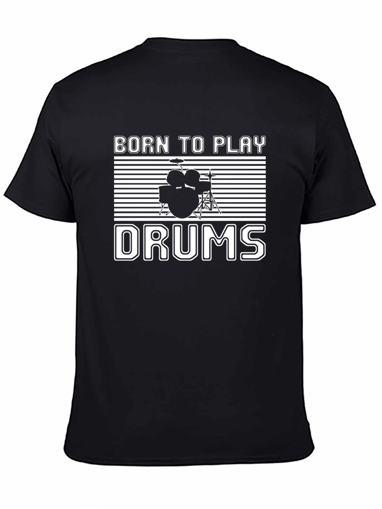 Born To Play Drums Black T-Shirt
