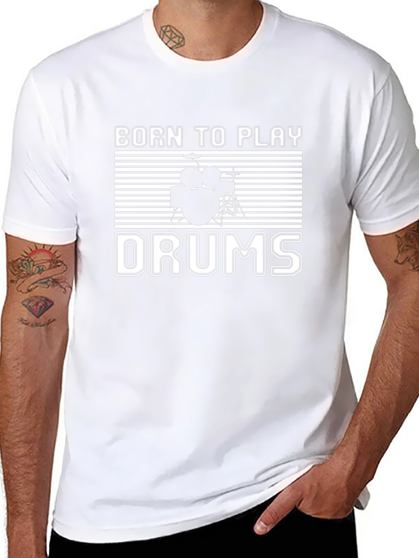 Born To Play Drums Black T-Shirt