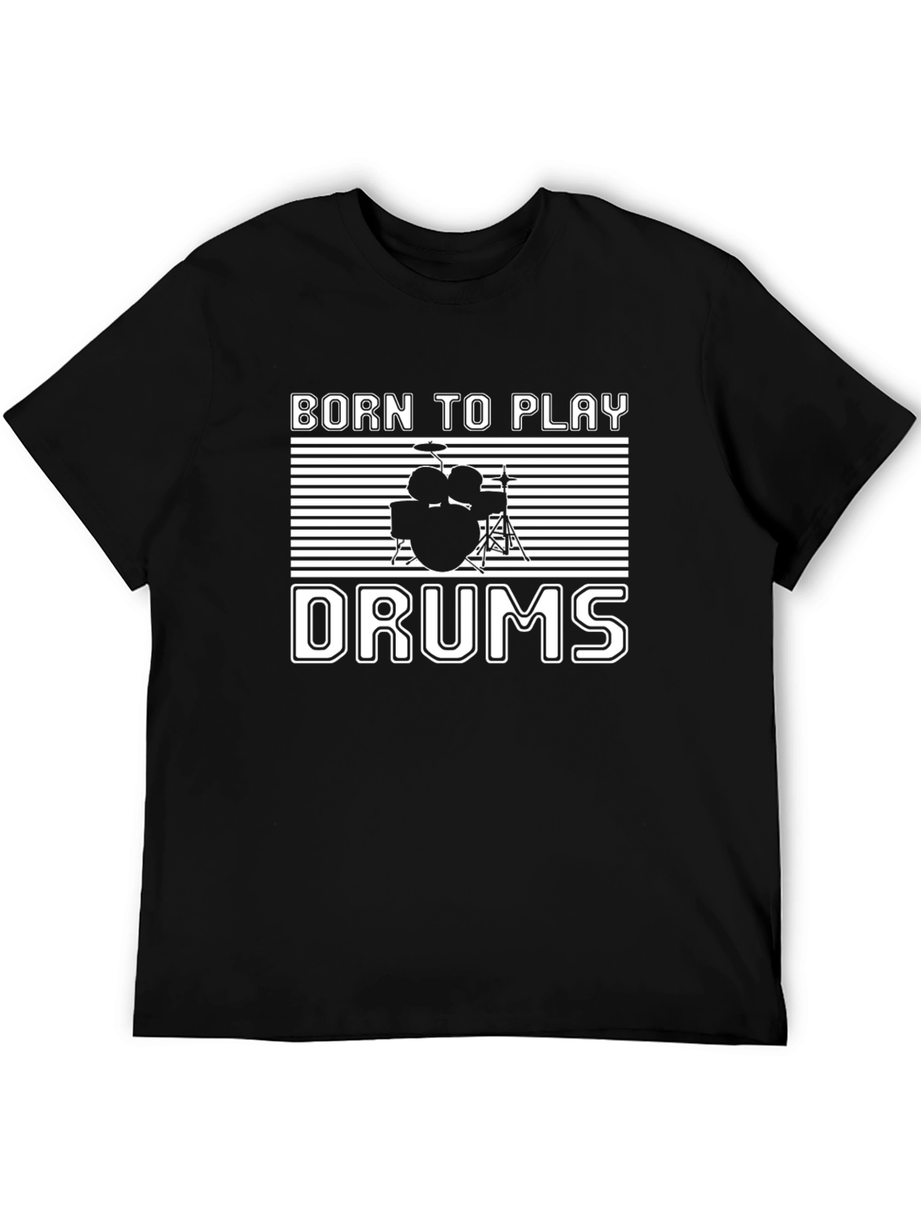 Born To Play Drums Black T-Shirt