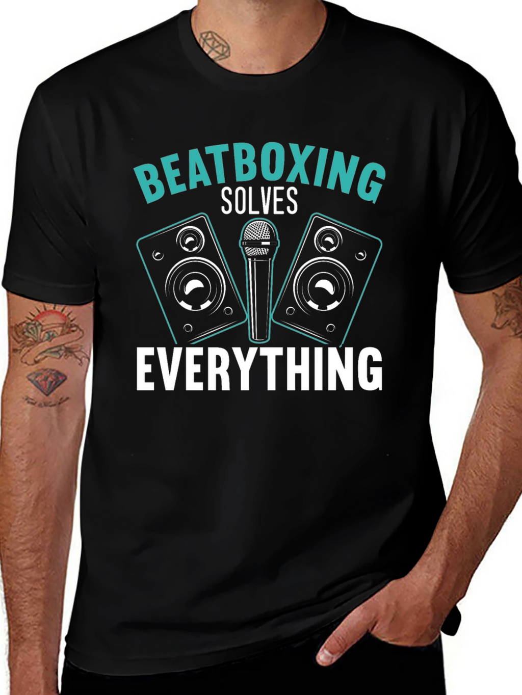 Beatboxing Solves Everything Black T-Shirt