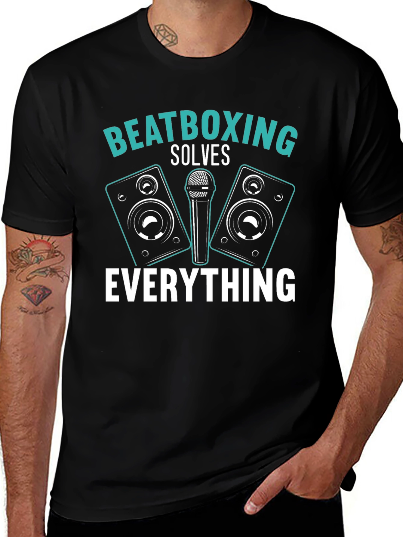 Beatboxing Solves Everything Black T-Shirt