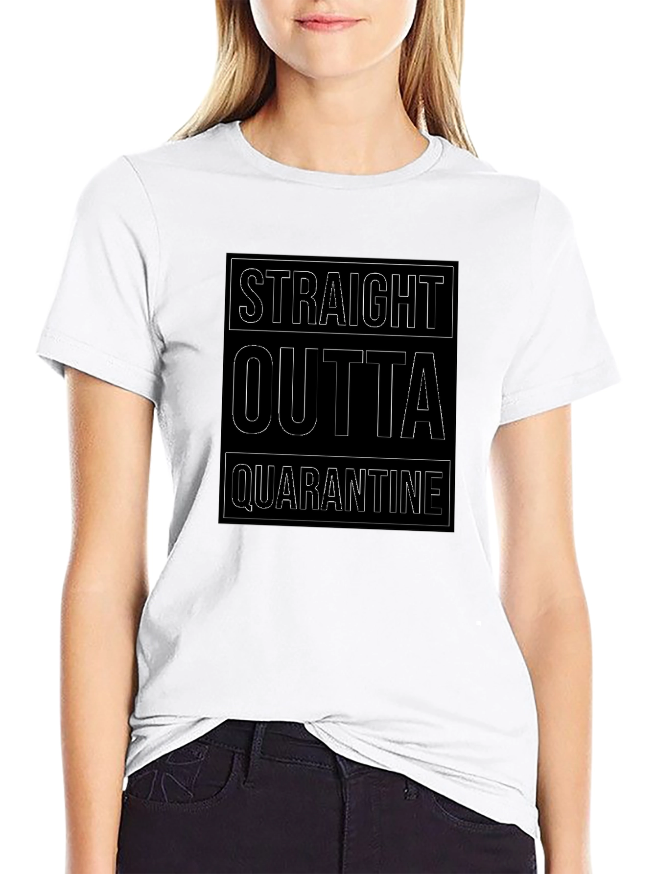 Straight Outta Quarantine Black T-Shirt