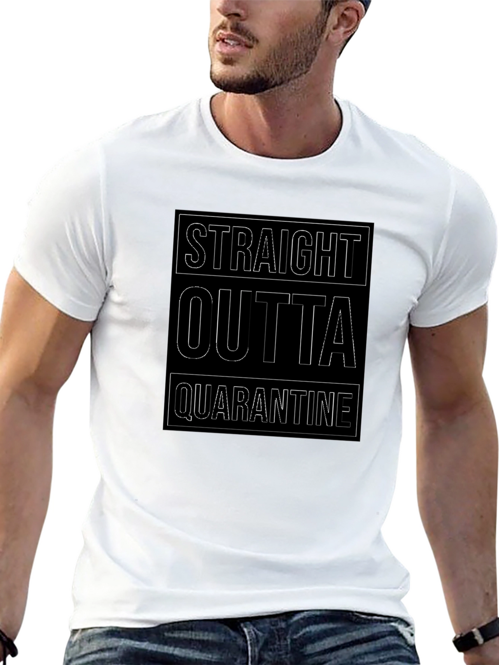 Straight Outta Quarantine Black T-Shirt