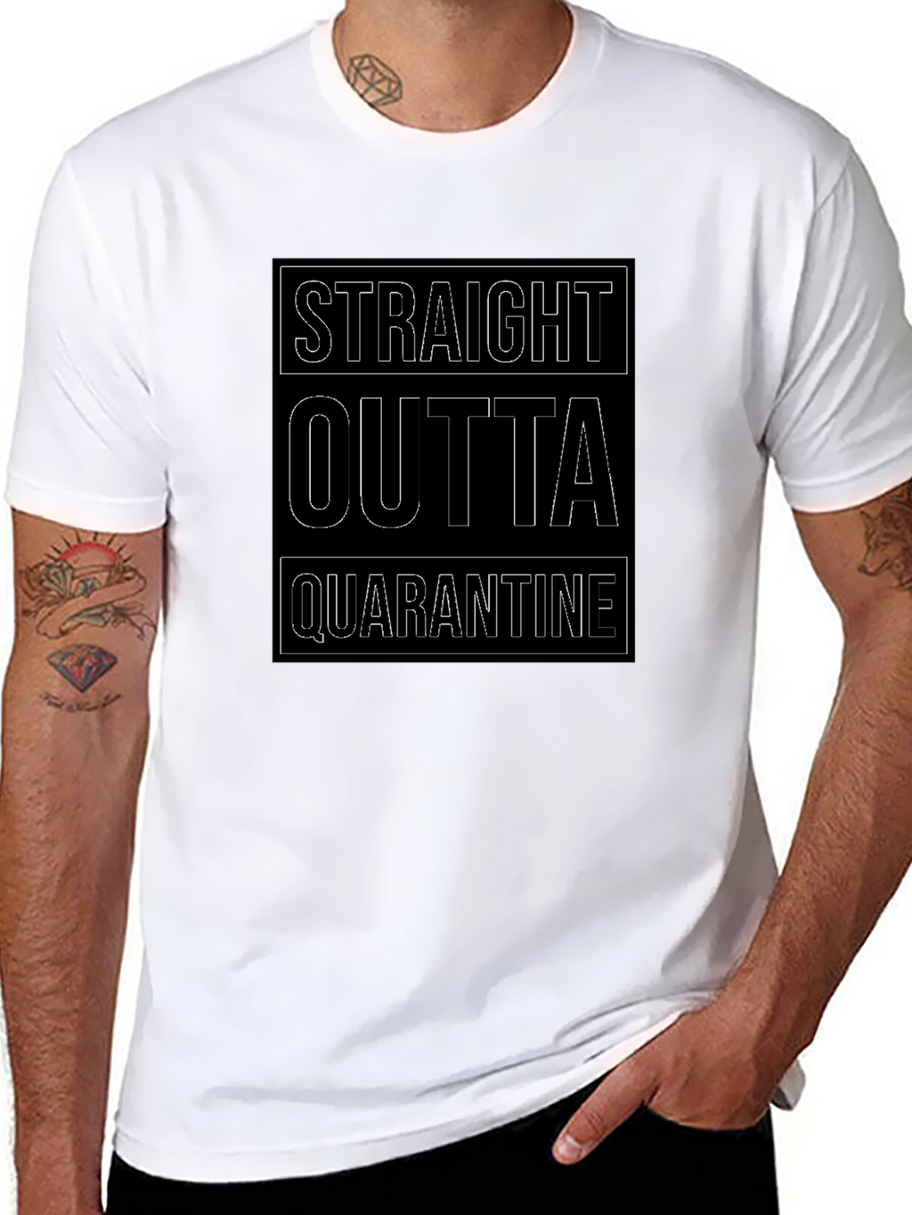 Straight Outta Quarantine Black T-Shirt