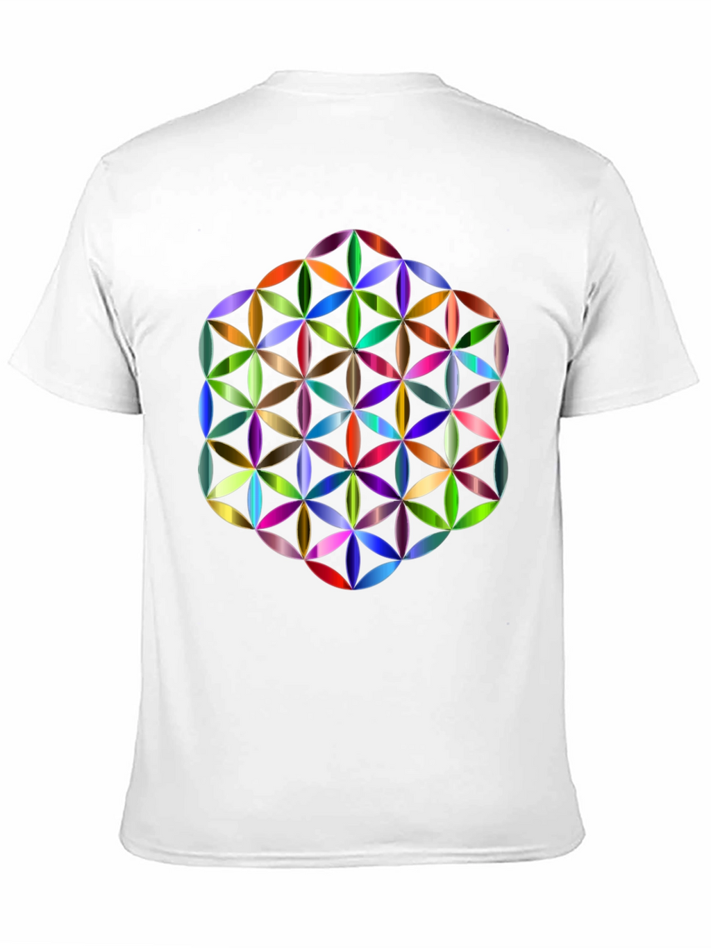 Geometric Flower of Life Graphic Tee - Black