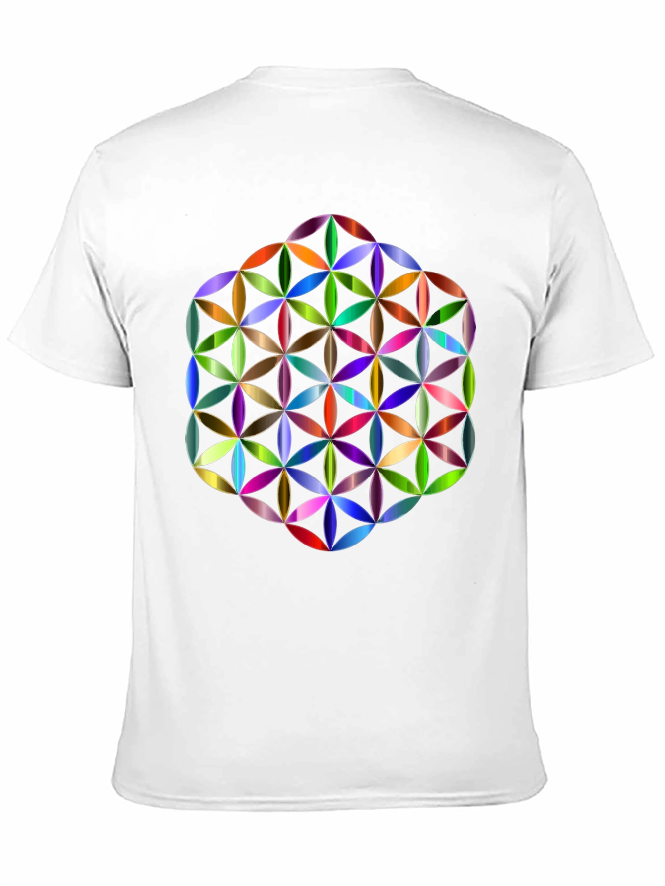 Geometric Flower of Life Graphic Tee - Black