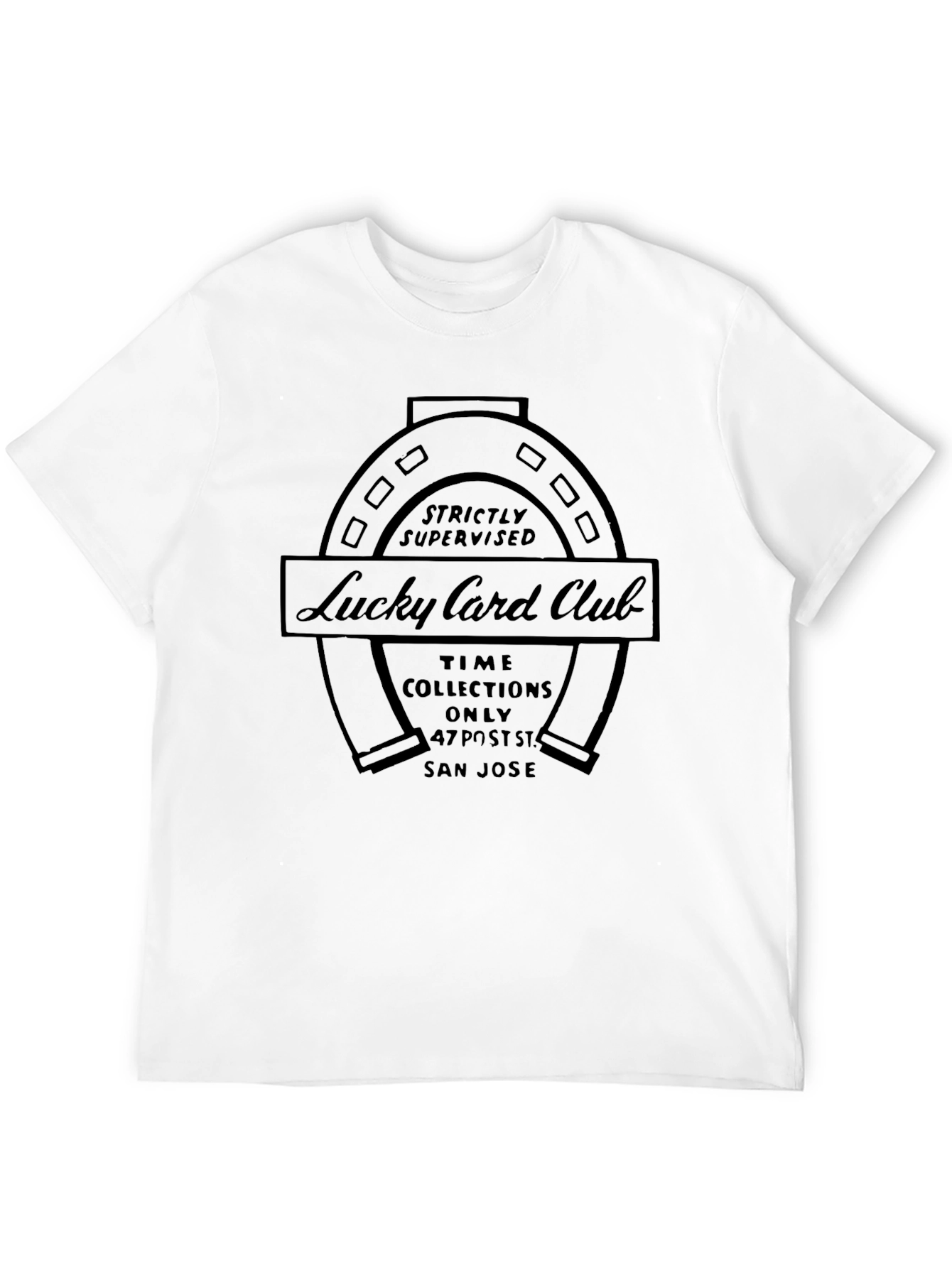 Lucky Card Club T-Shirt - Strictly Supervised San Jose Tee