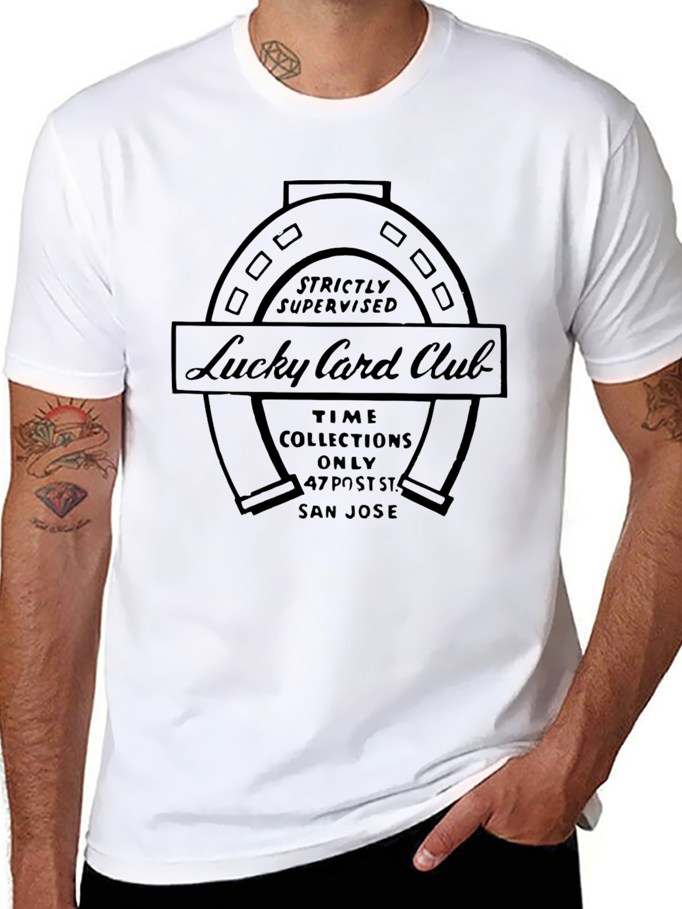 Lucky Card Club T-Shirt - Strictly Supervised San Jose Tee
