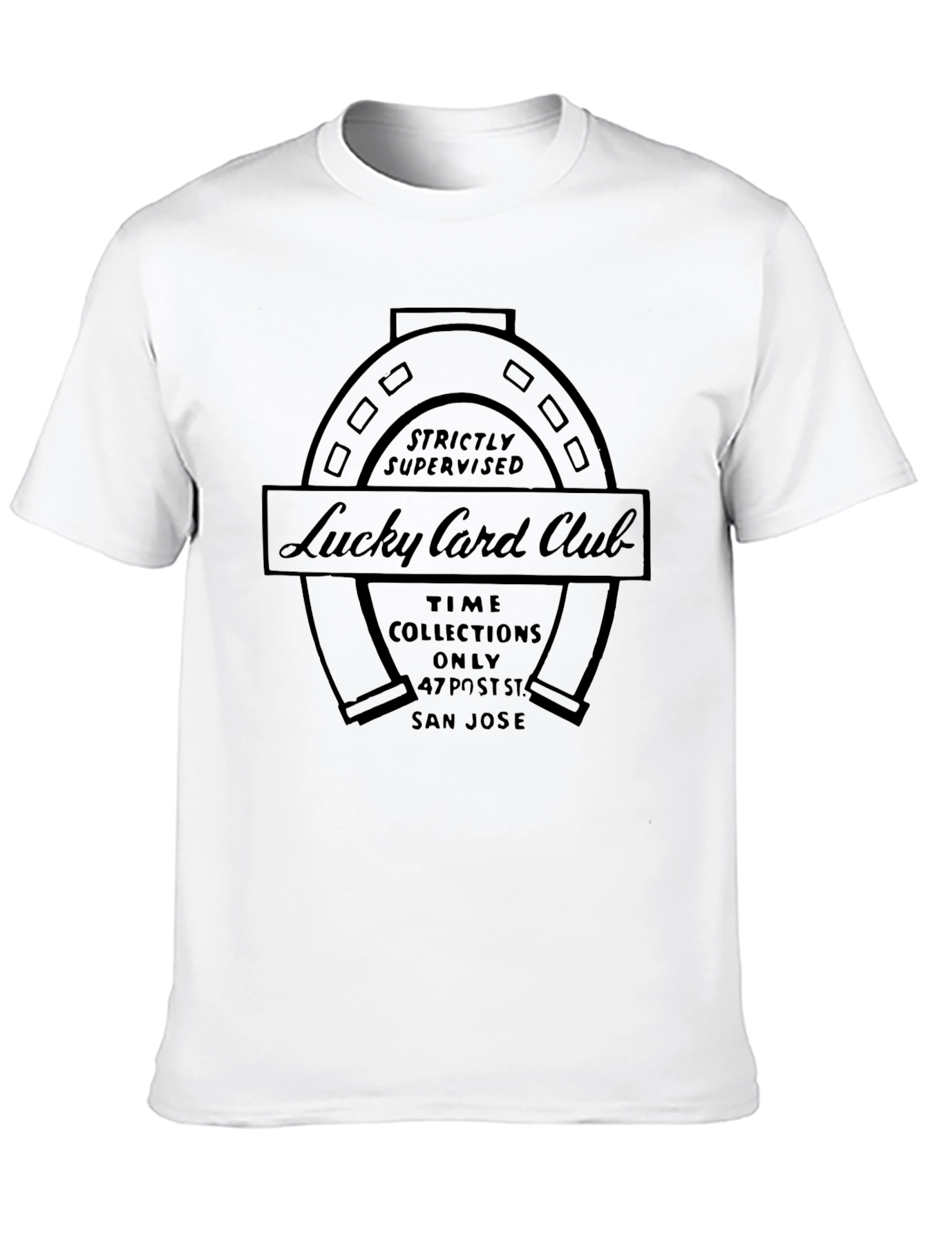 Lucky Card Club T-Shirt - Strictly Supervised San Jose Tee