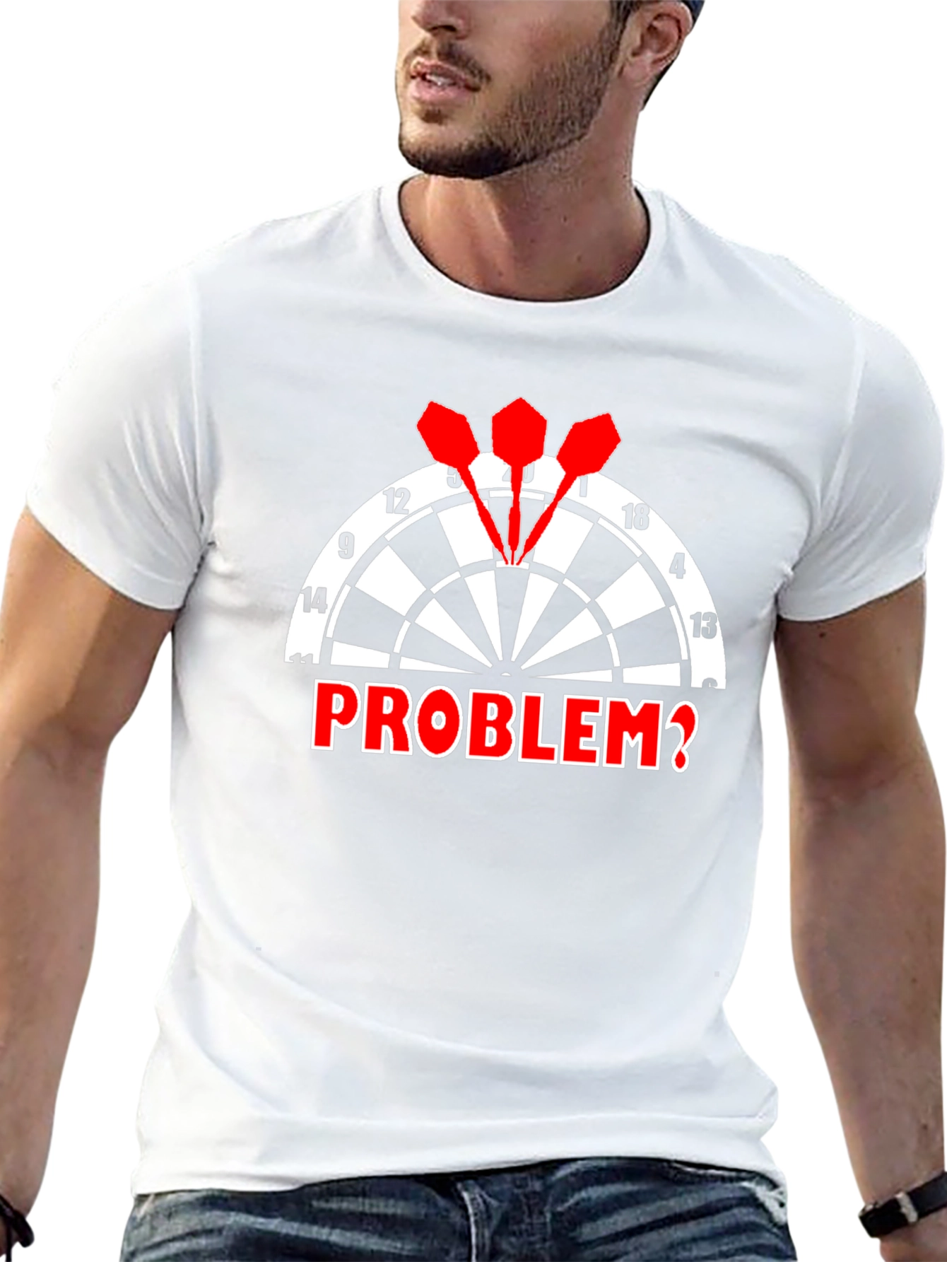 Dartboard Problem? Graphic Tee - Black Cotton T-Shirt