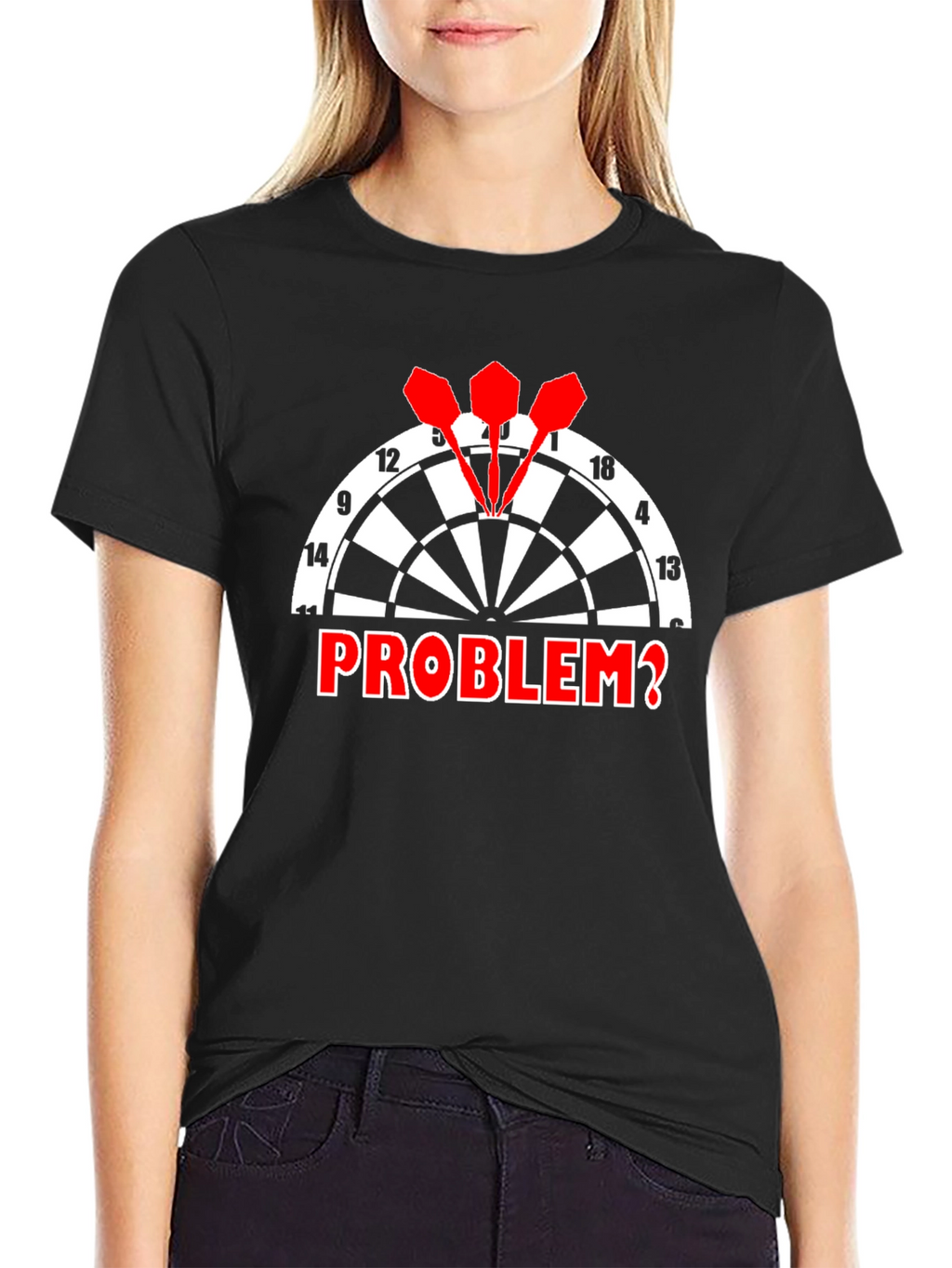 Dartboard Problem? Graphic Tee - Black Cotton T-Shirt