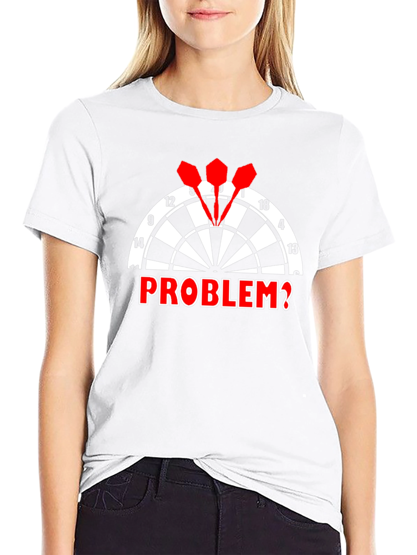 Dartboard Problem? Graphic Tee - Black Cotton T-Shirt