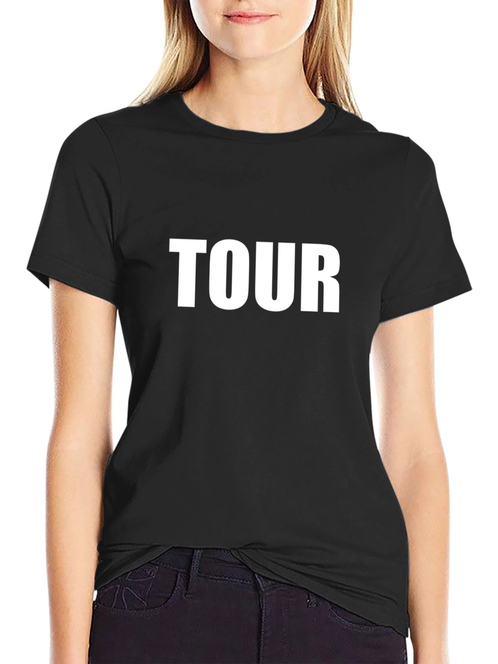 TOUR Graphic Print Mens Black T-Shirt