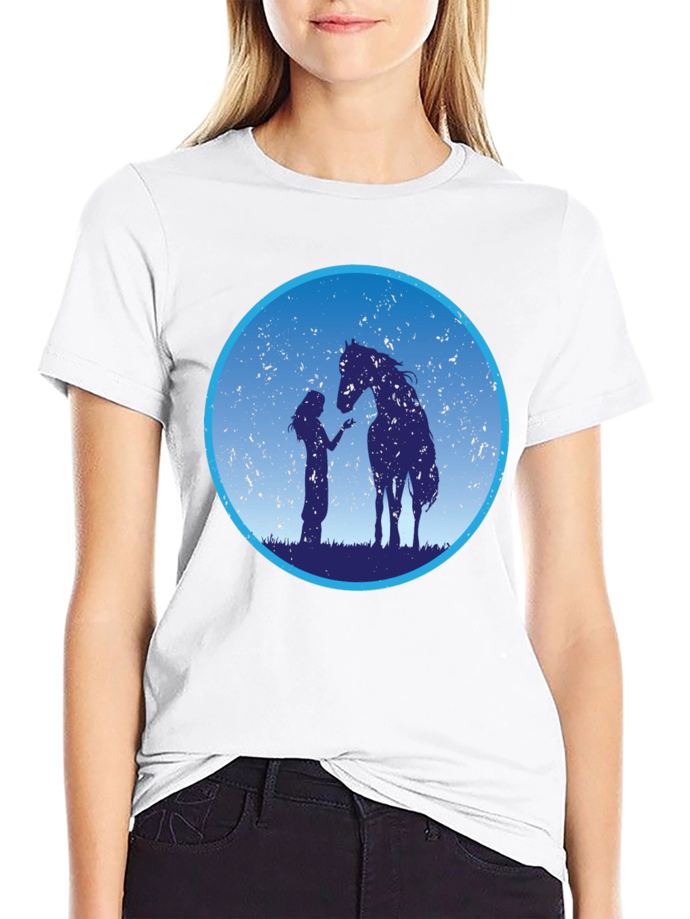 Horse & Girl Graphic Tee - Silhouette Design