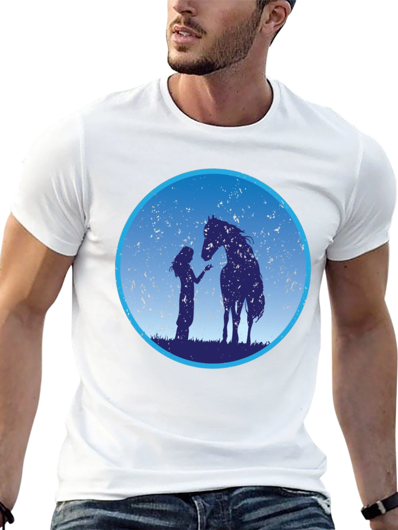 Horse & Girl Graphic Tee - Silhouette Design