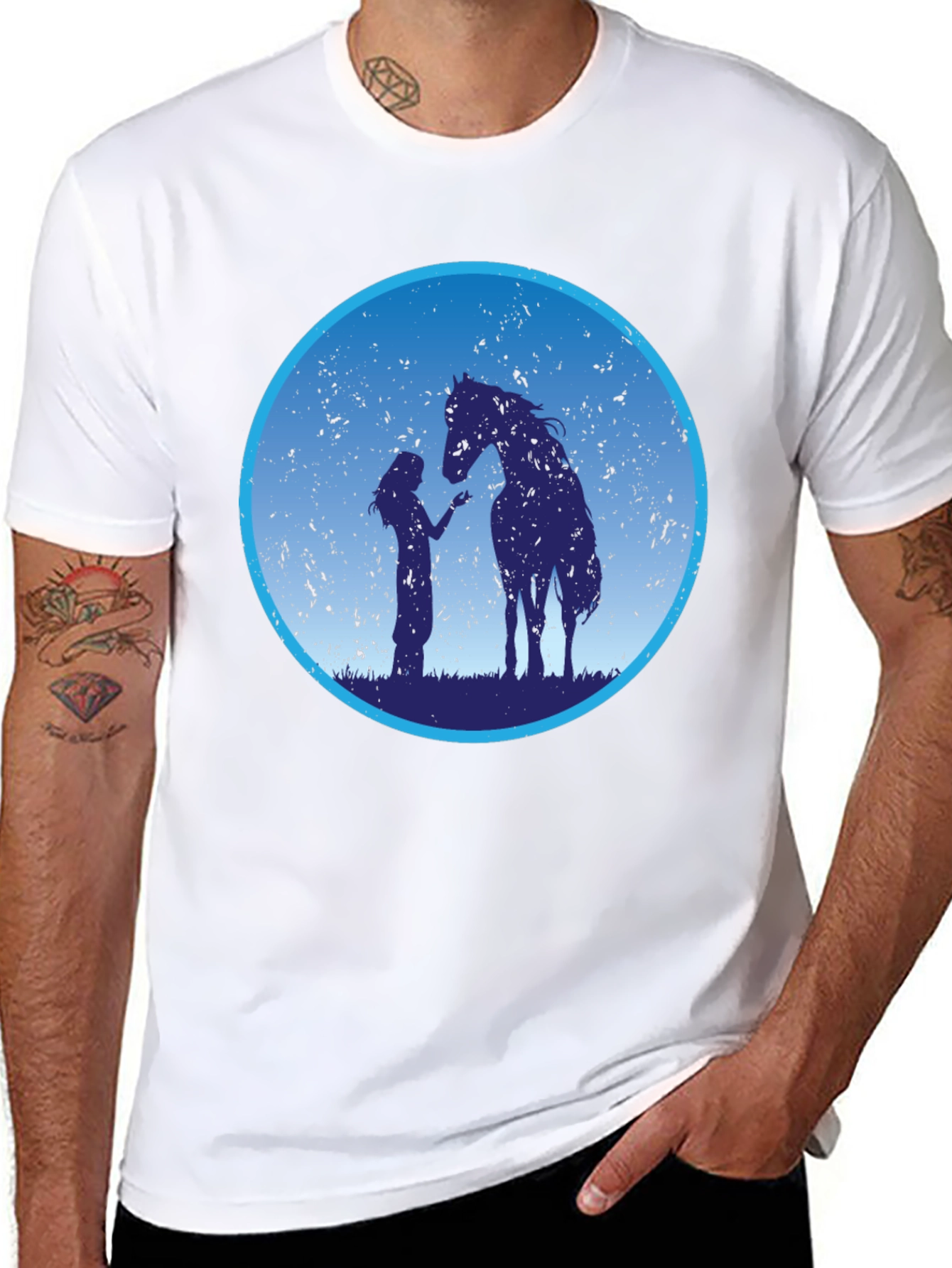 Horse & Girl Graphic Tee - Silhouette Design
